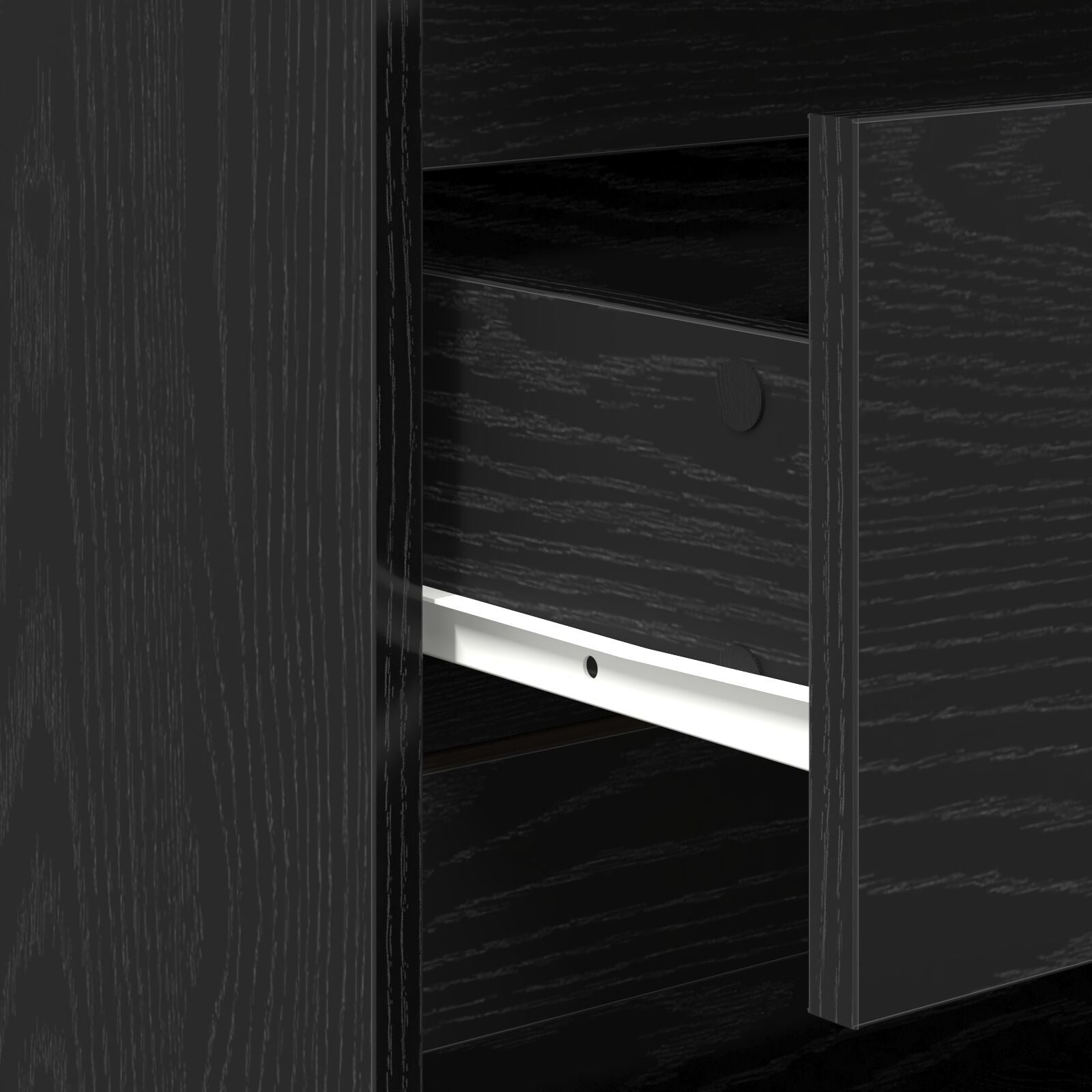 2-delt Sideboard i svart eikefiner