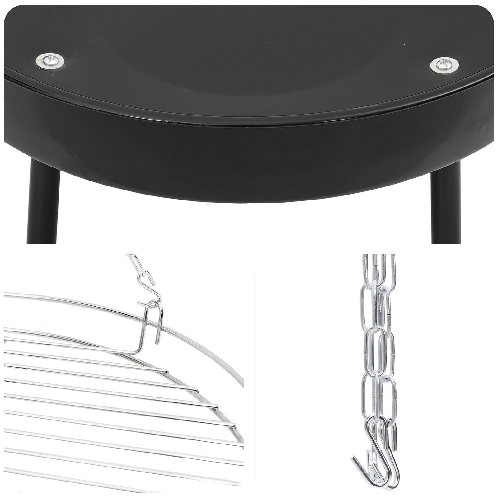 Campfire Cooking Tripod med Grillrist og Brennereng 170 cm