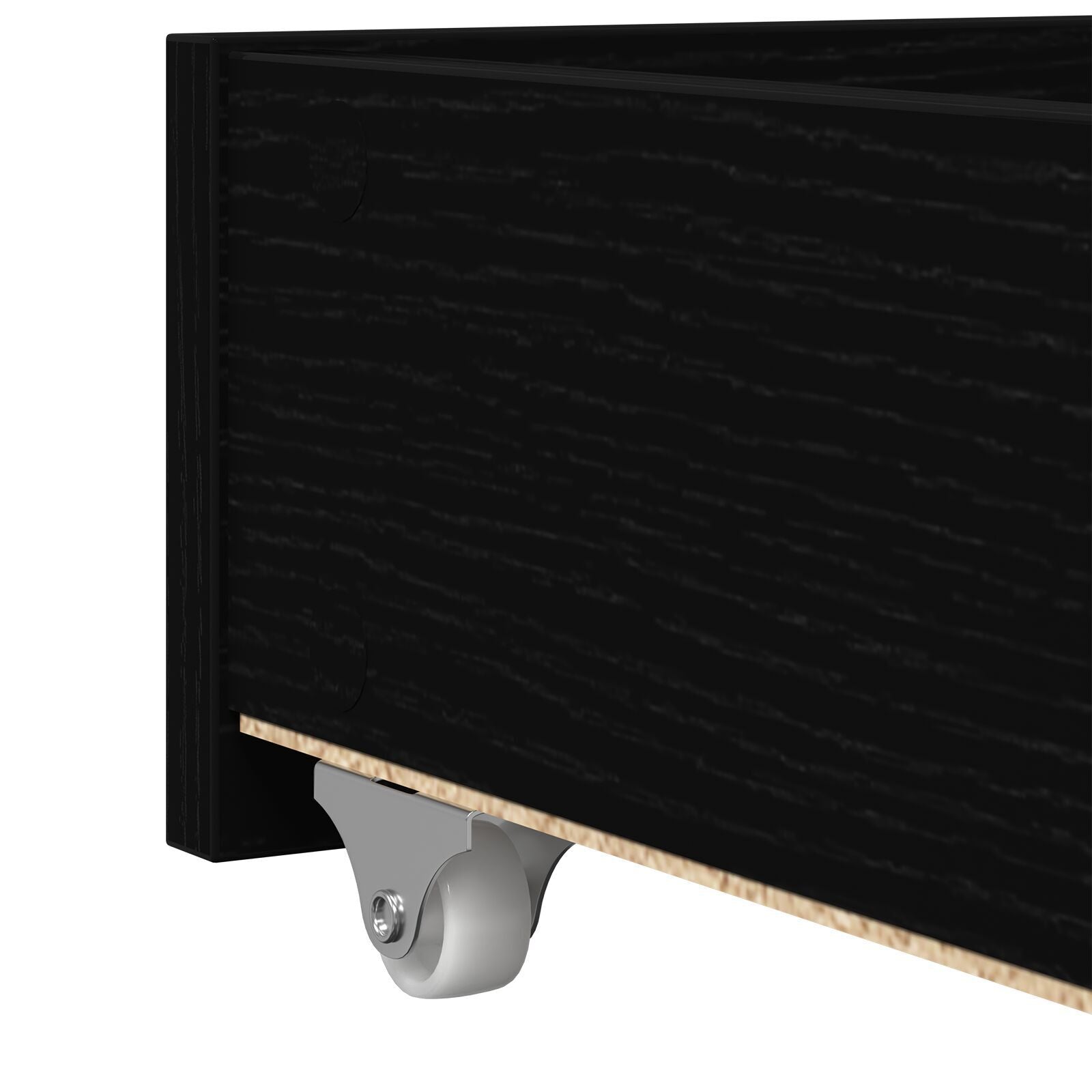 Svart Eikes Sovesofa med Skuffer Svart eik Bygget tre 100 x 200 cm