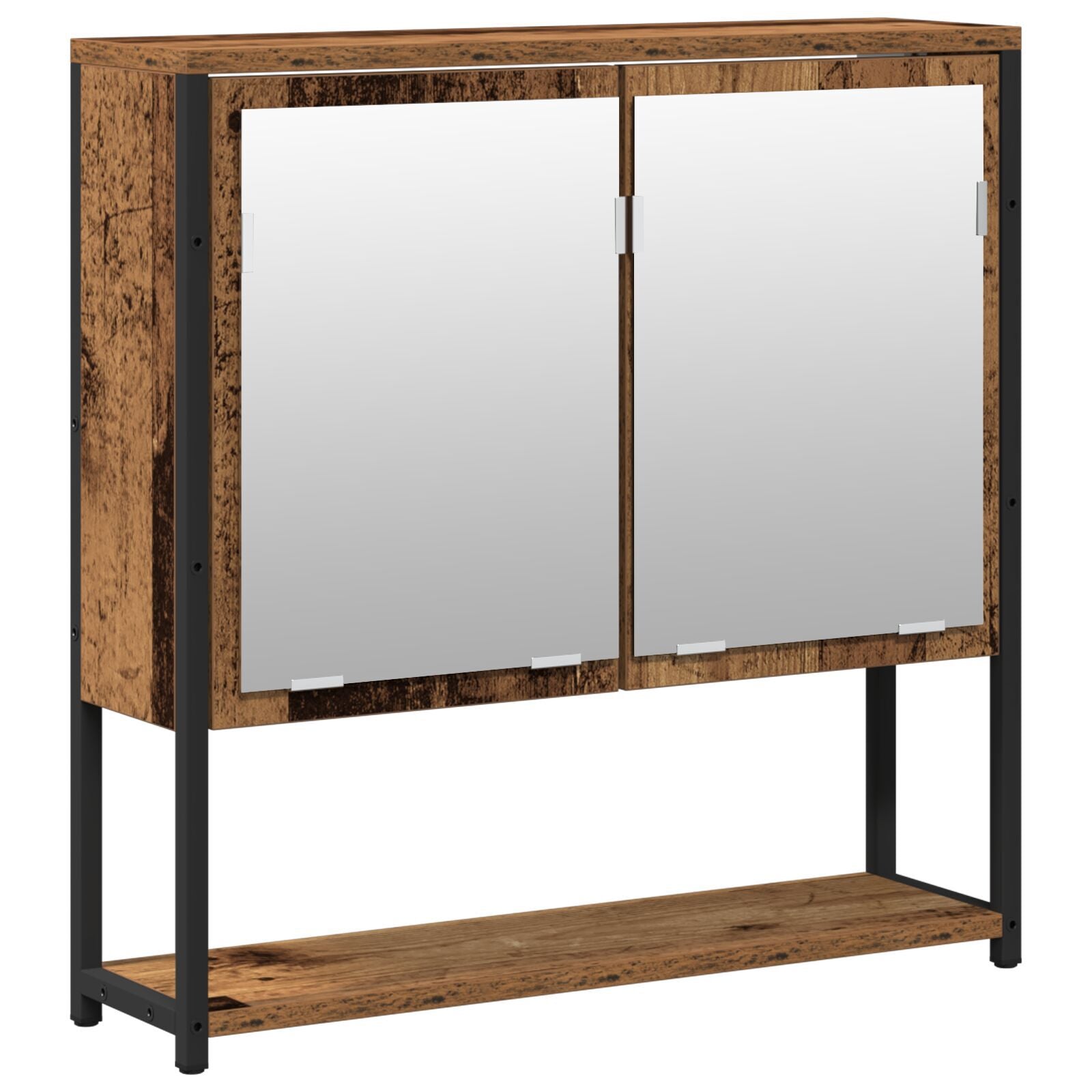 2-delers baderomsmøbelsett i gammelt tre, konstruert tre