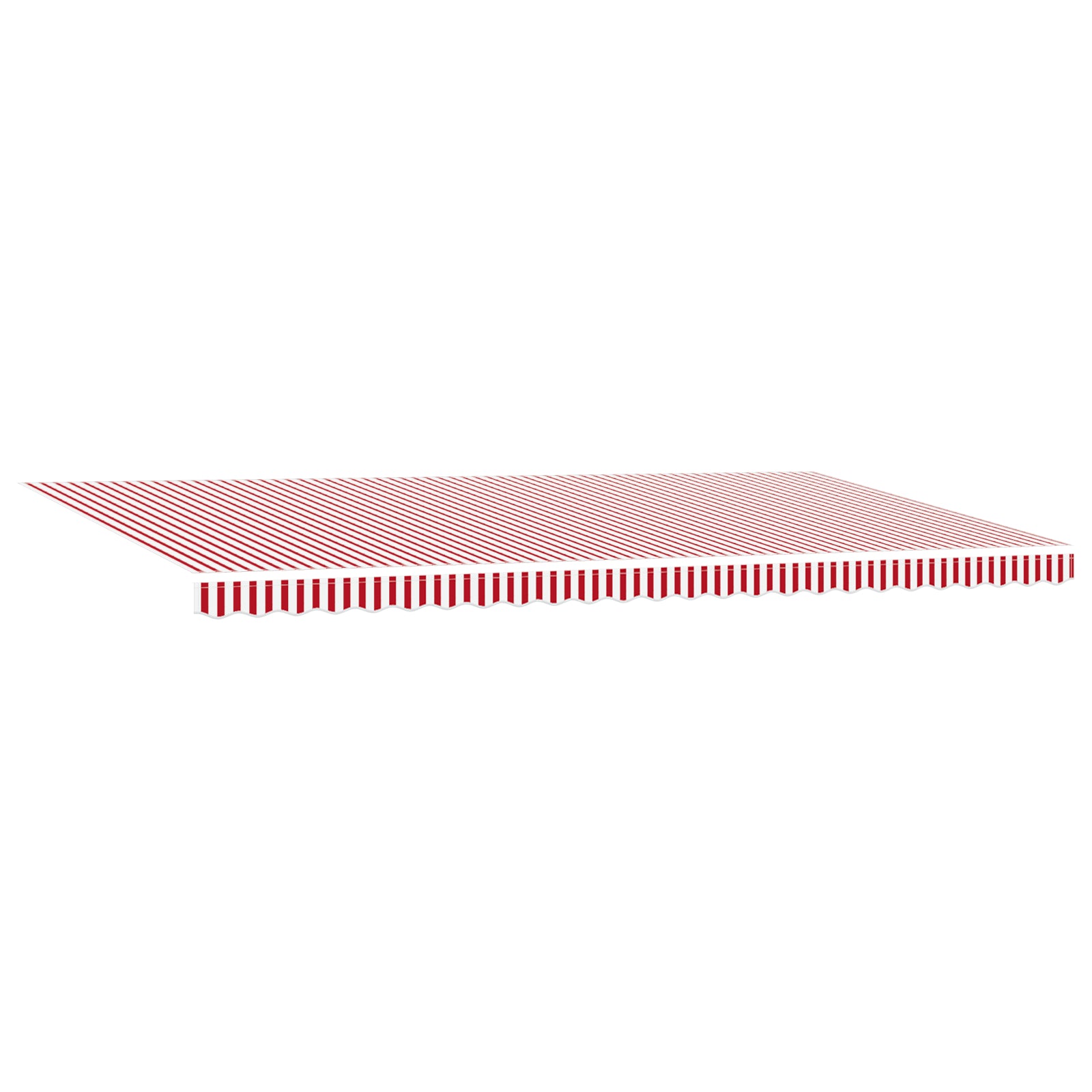 Manuell Uttrekkbar Markise Rød og Hvit Stripe 600x300 cm