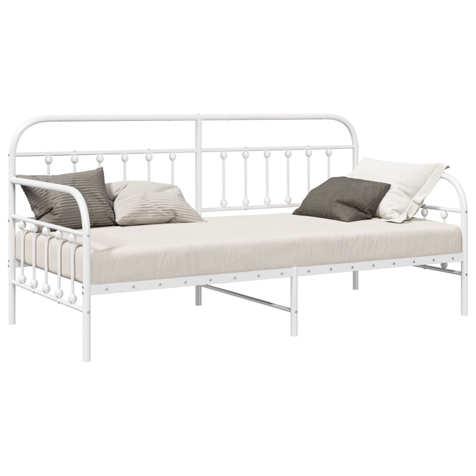 Dagbed Ramme Hvit 90x190 cm Stål