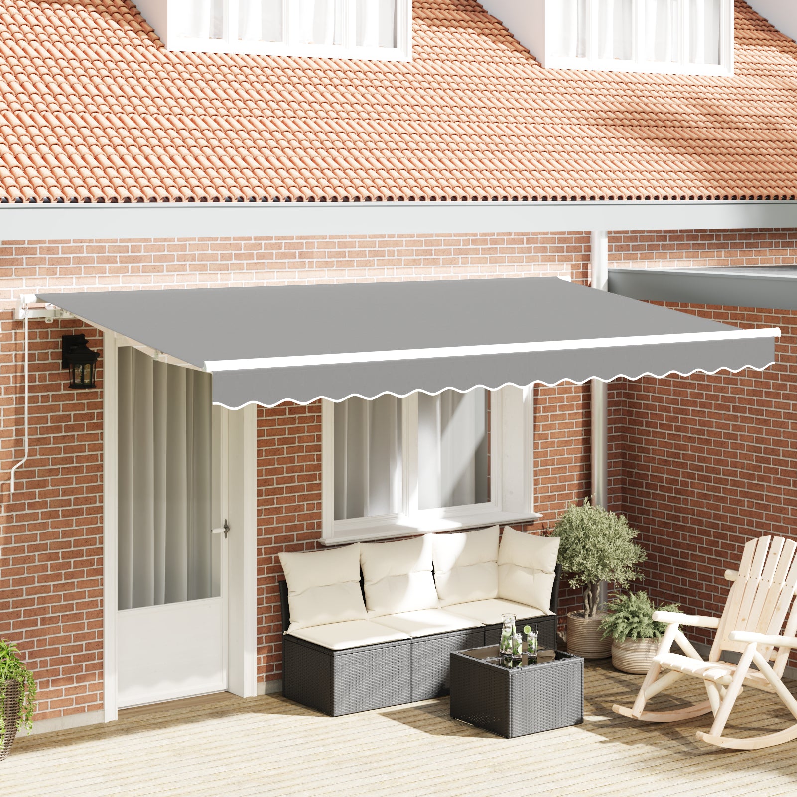 Markise Ramme Utrekkbar Manuelt Operert 4x2 cm Metall