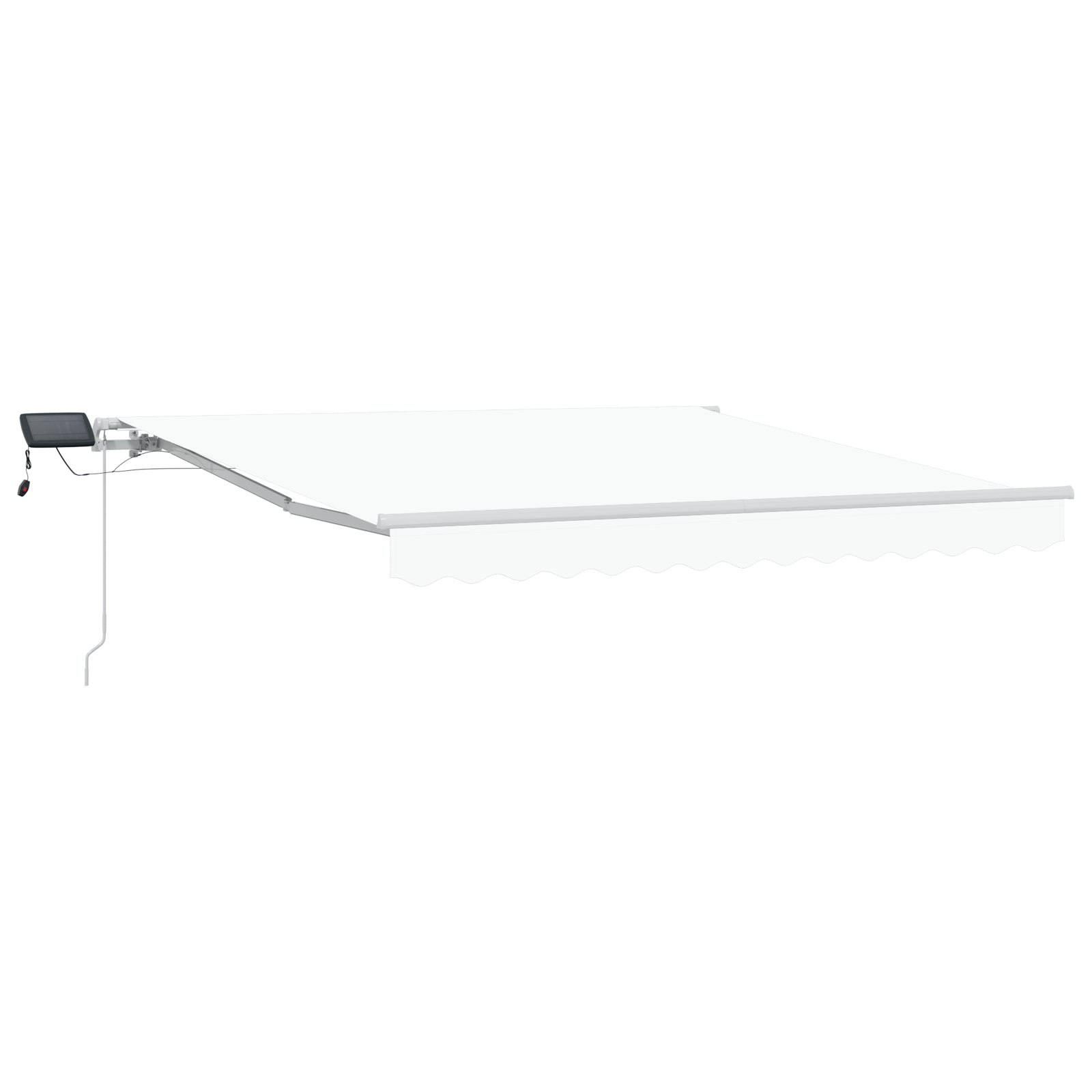 Manuell Uttrekkbar Markise med LED Hvit 300x250 cm, vidaXL Markise Erstatningsstoff for 3x2,5 m Ramme Hvit