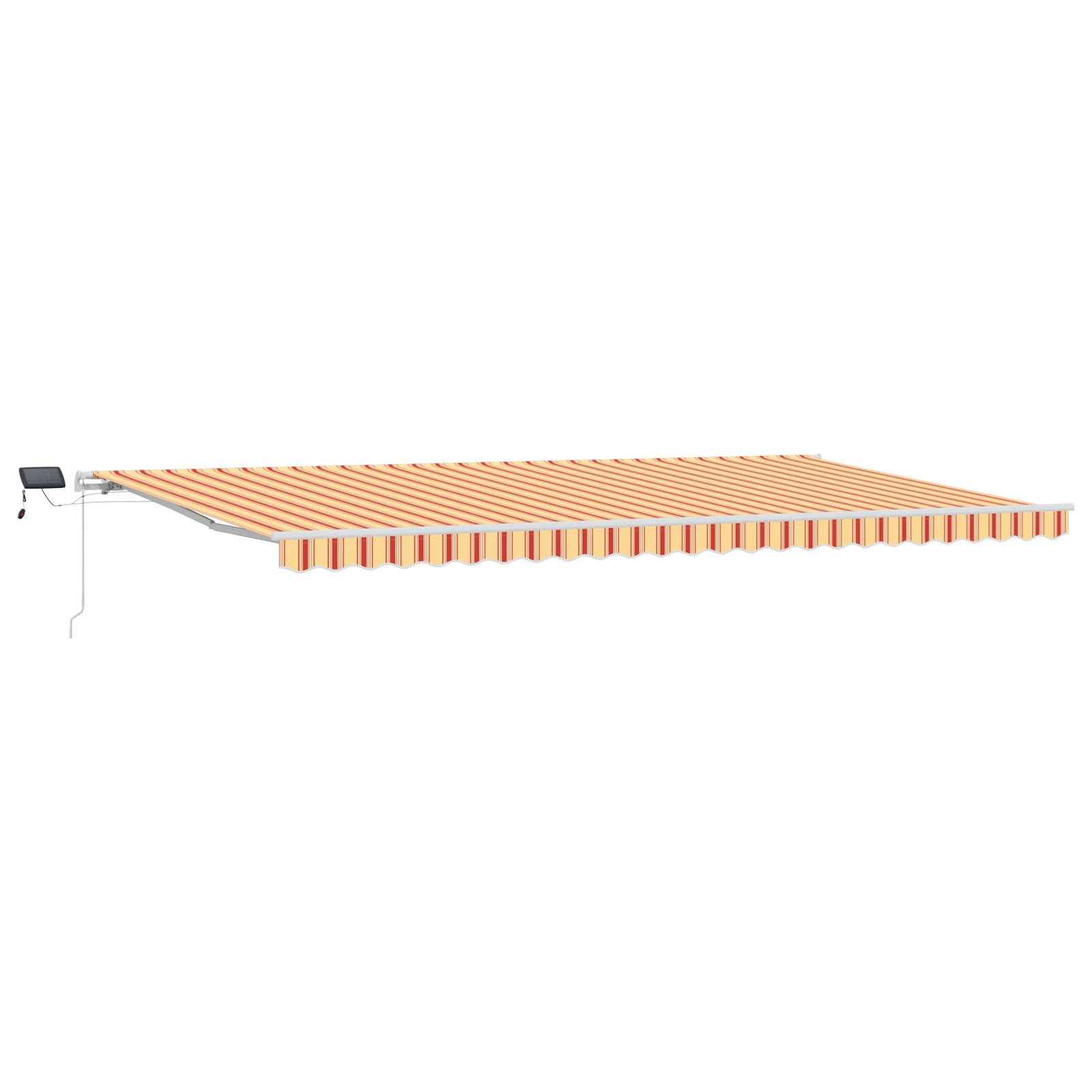 Manuell uttrekkbar markise med LED gul og oransje 600x300 cm