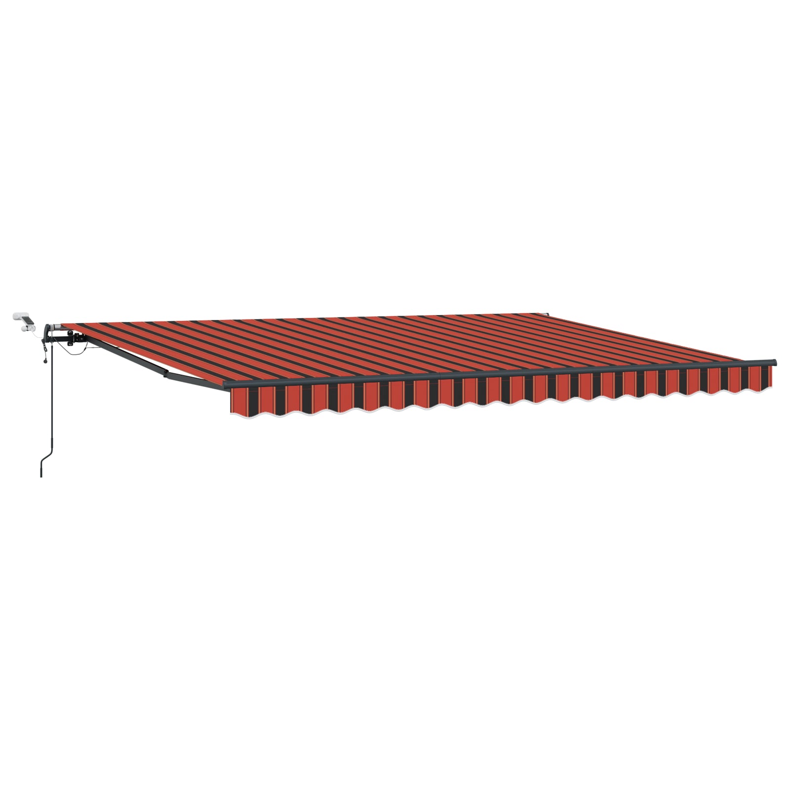 Automatisk Uttrekkbar Markise med LED Oransje og Brun 450x350 cm