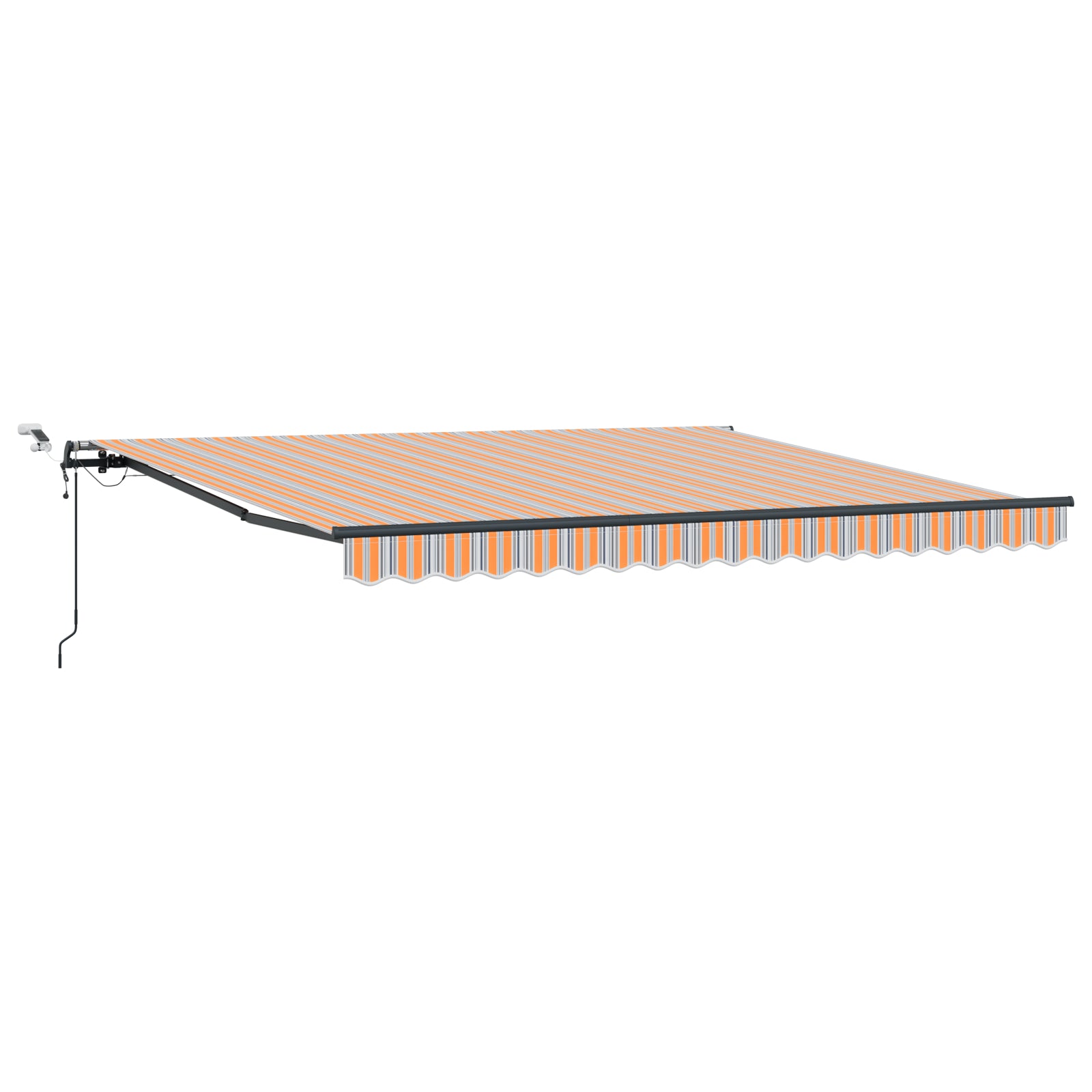 Automatisk Uttrekkbar Markise med LED Flerfarget Stripe 400x300 cm