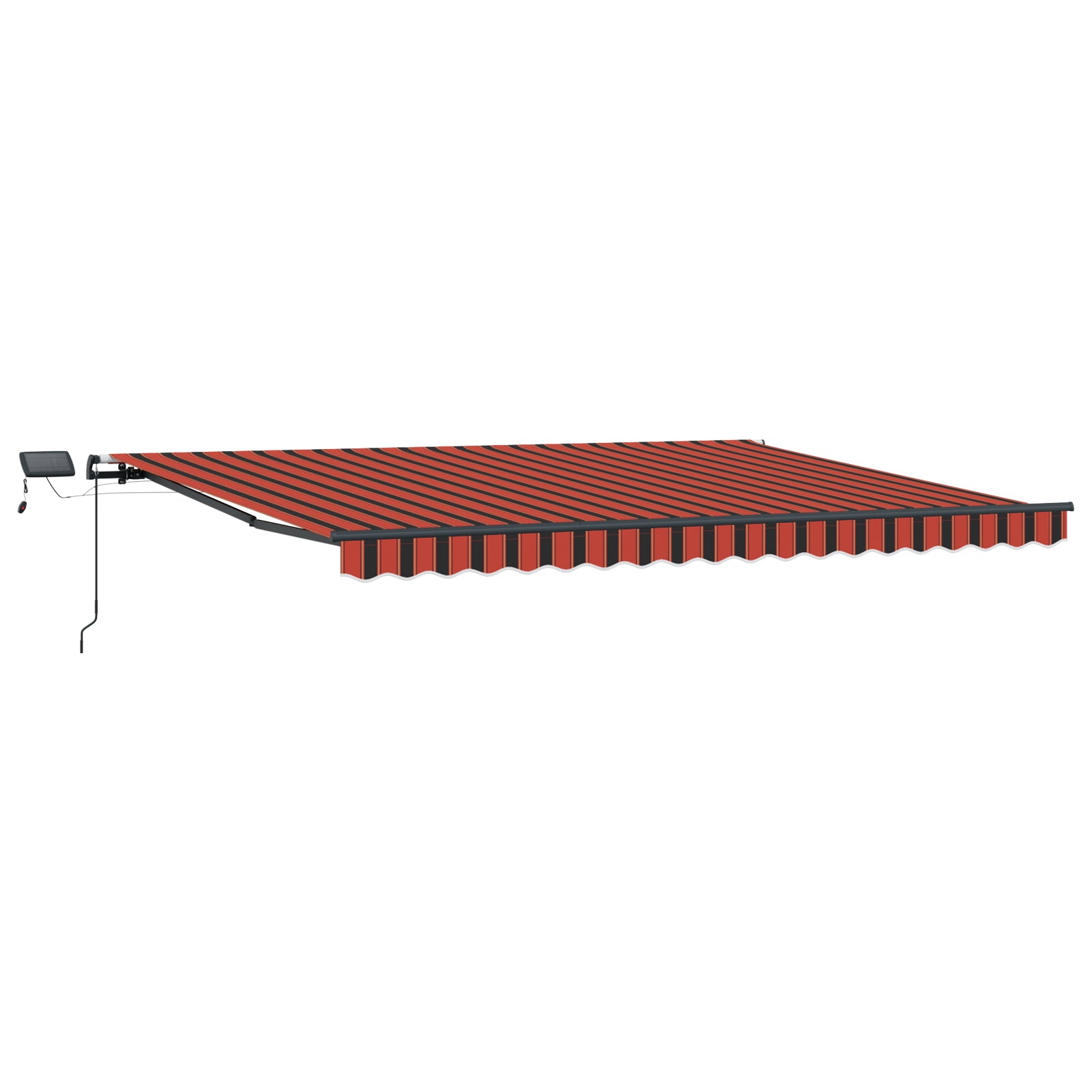 Manuell Uttrekkbar Markise med LED Oransje og Brun 400x300 cm