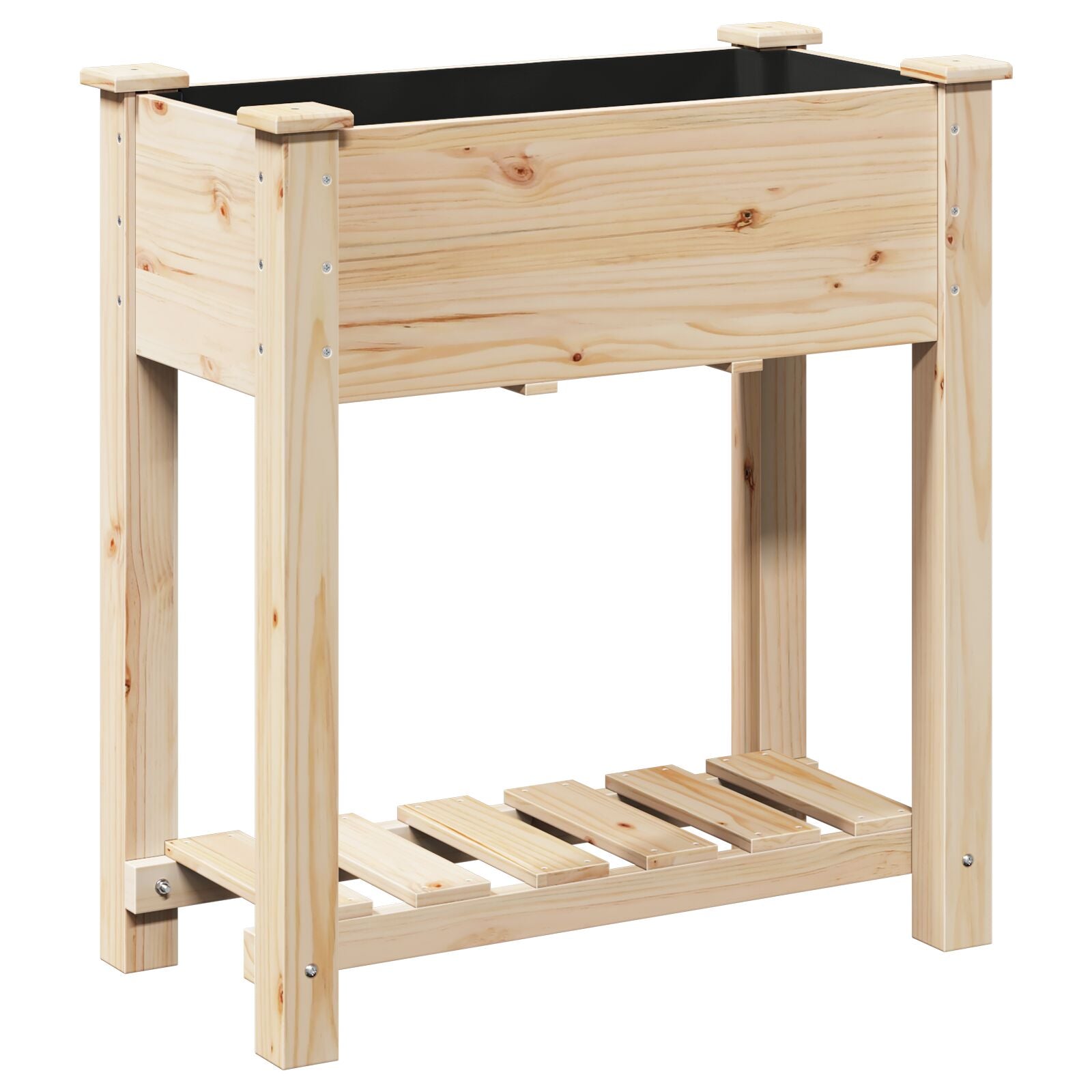 Hageplantekasse med Hylle 71x37x76 cm Solid Furu