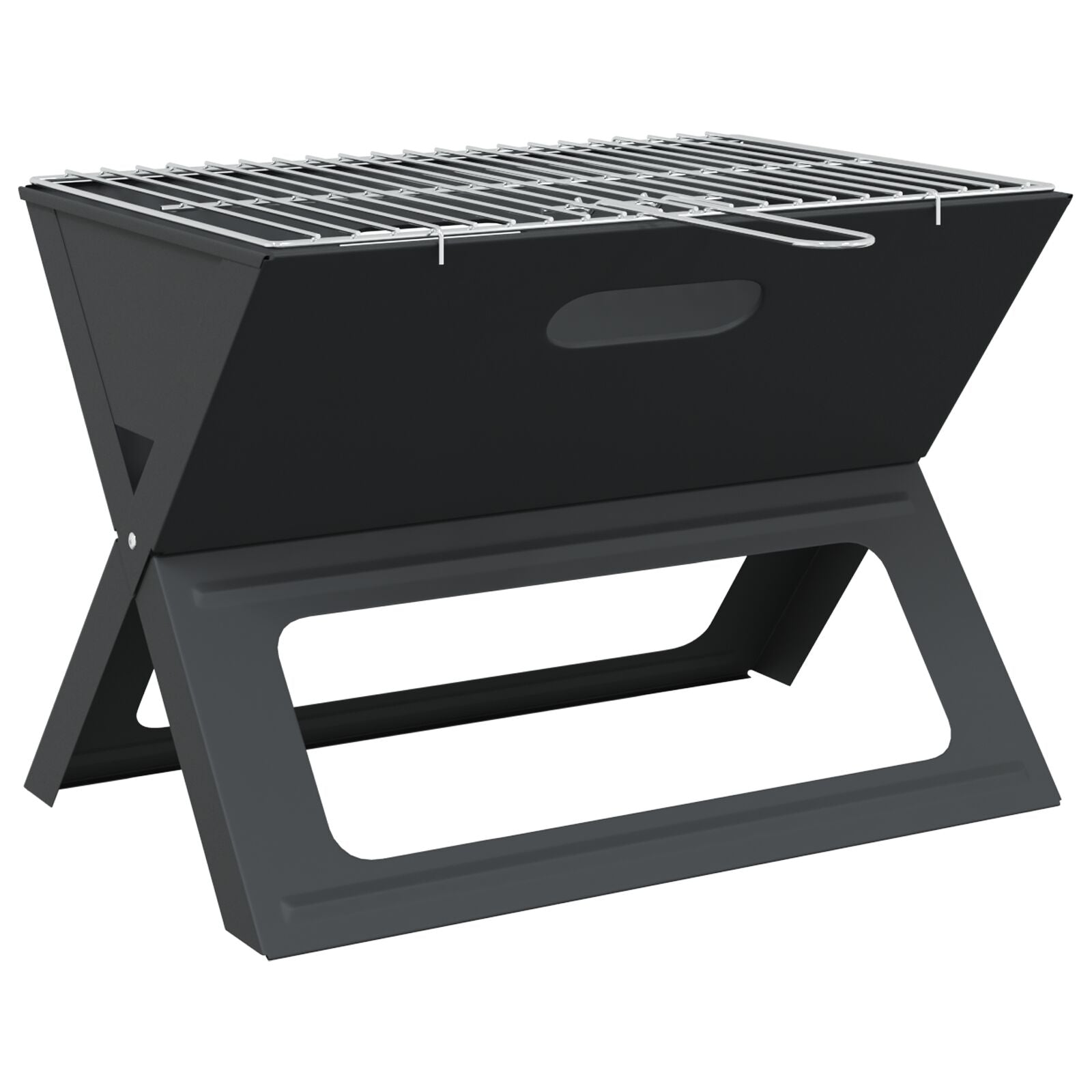 Kull BBQ Grill Sammenleggbar Svart 46x30x31 cm Stål