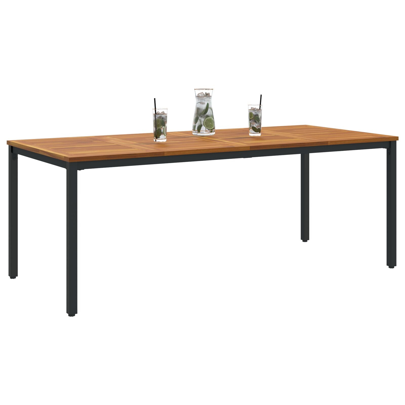 Hagebord 200x90x75 cm Solid Akasietre og Metall