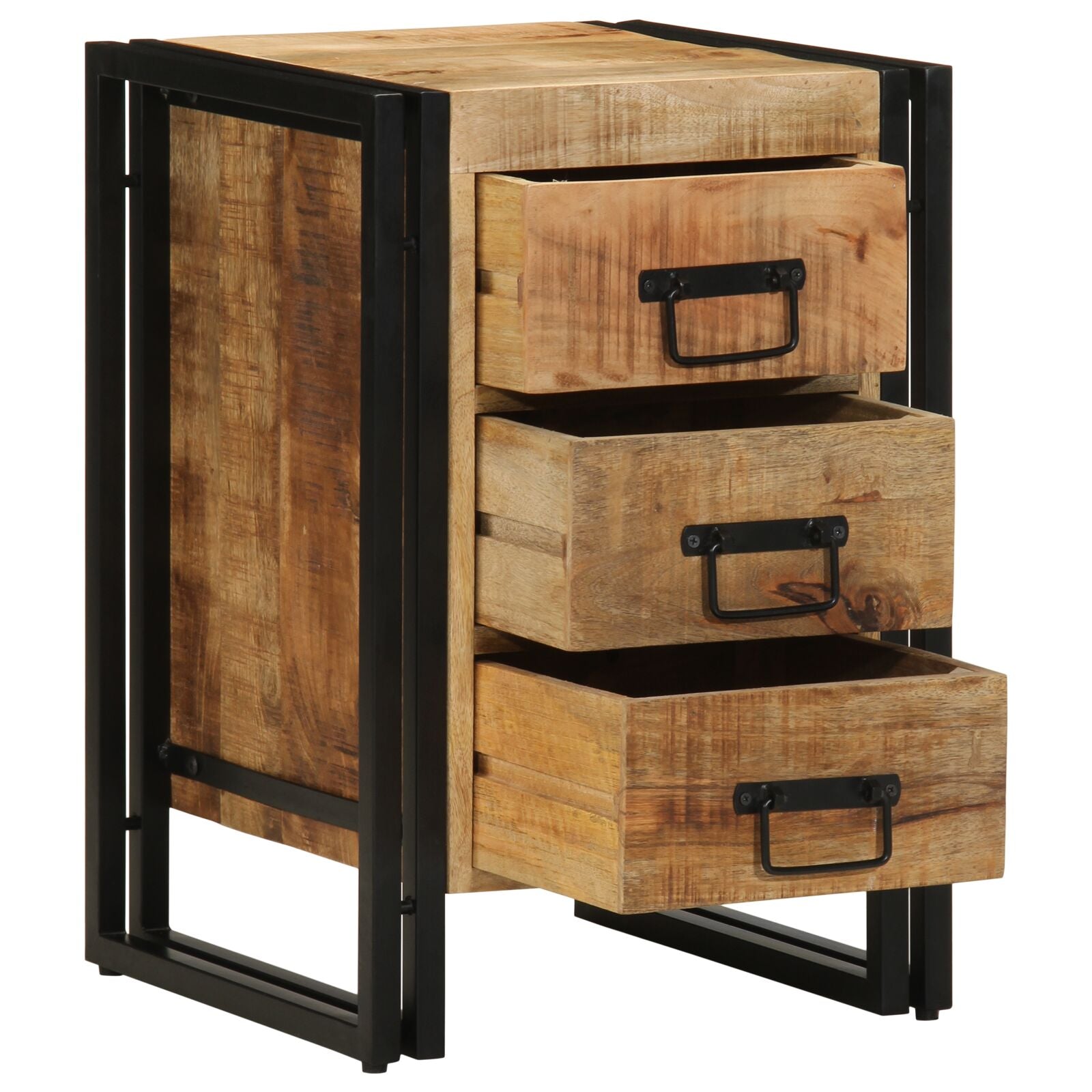 Nattbord 40x35x50 cm Solid Grovt Tre Mangotræ