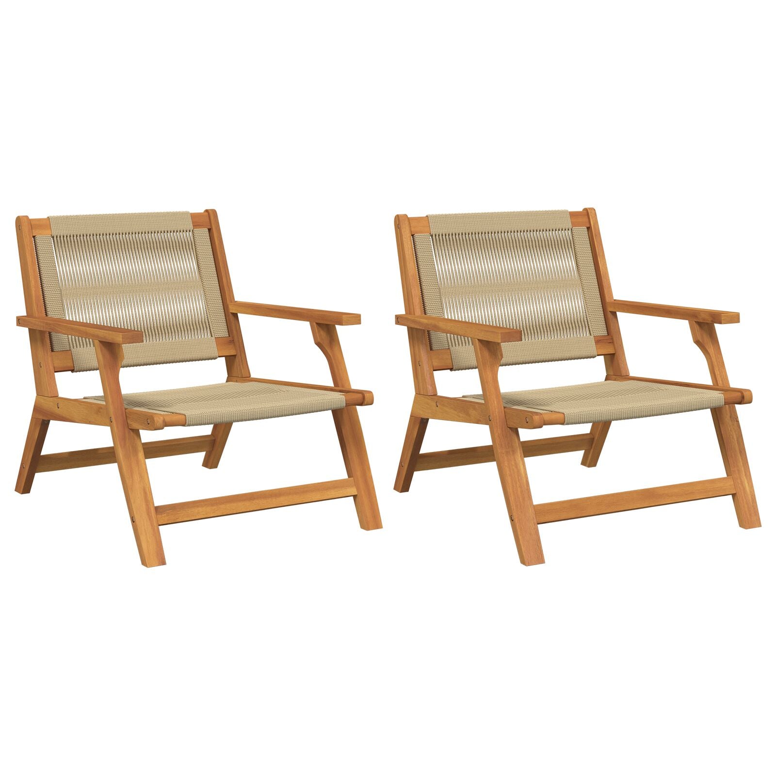 Hagebord 2 stk Beige 67x77x73 cm Massivt Akasietre
