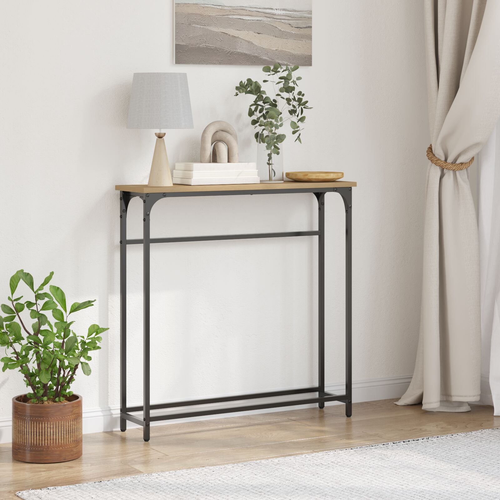 Konsollbord i Artisan Eik 75x19,5x75 cm Laget av Ingeniørtre og Stål
