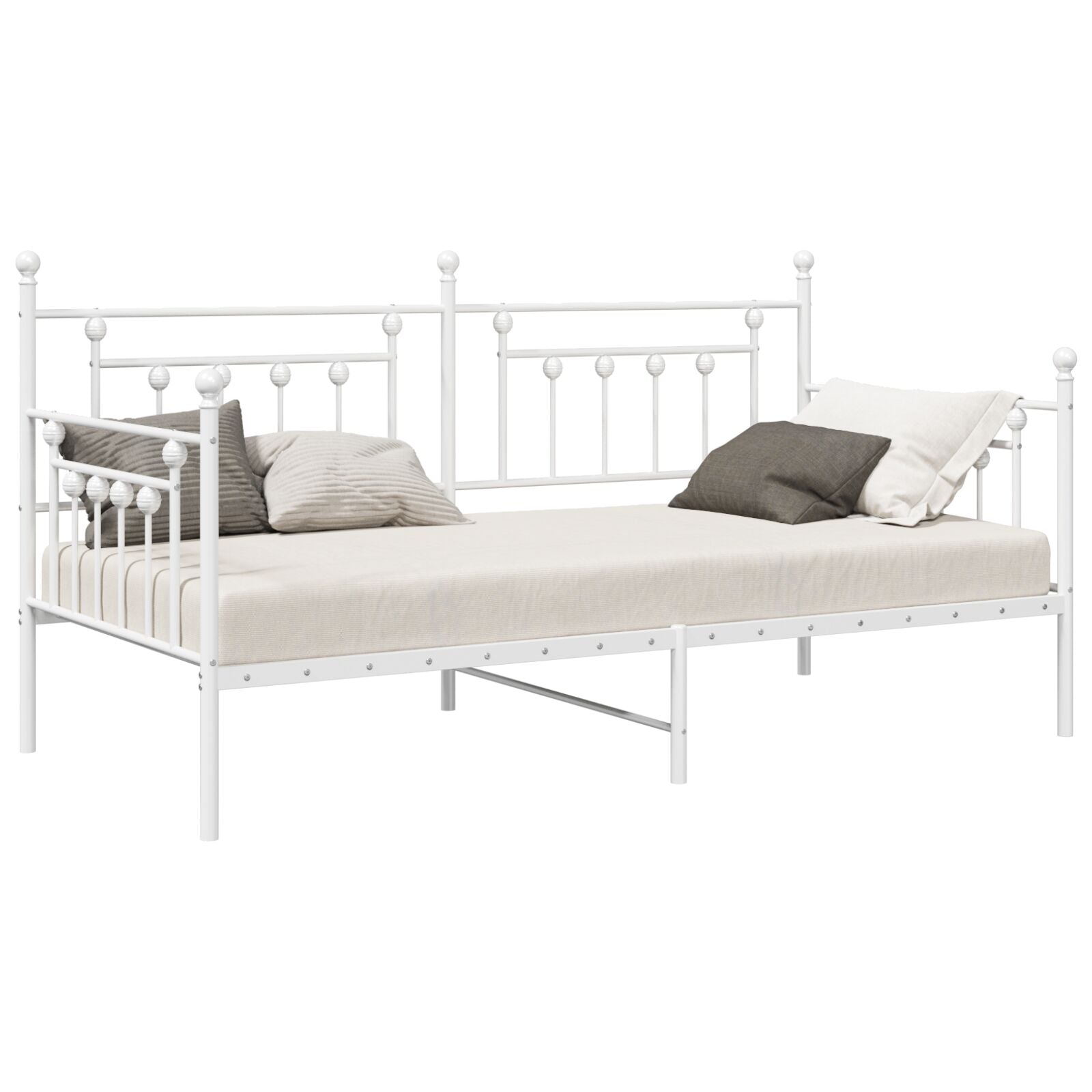 Dagbed Ramme Hvit 90x200 cm Stål