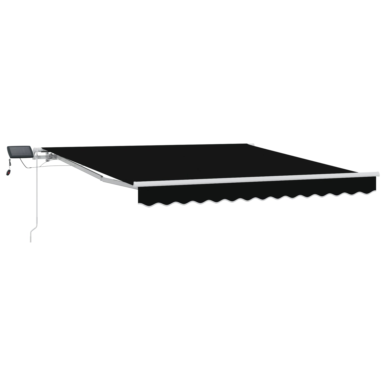 Manuell Uttrekkbar Markise med LED Svart 300x250 cm, vidaXL Markisefabric til 3x2.5 m ramme svart