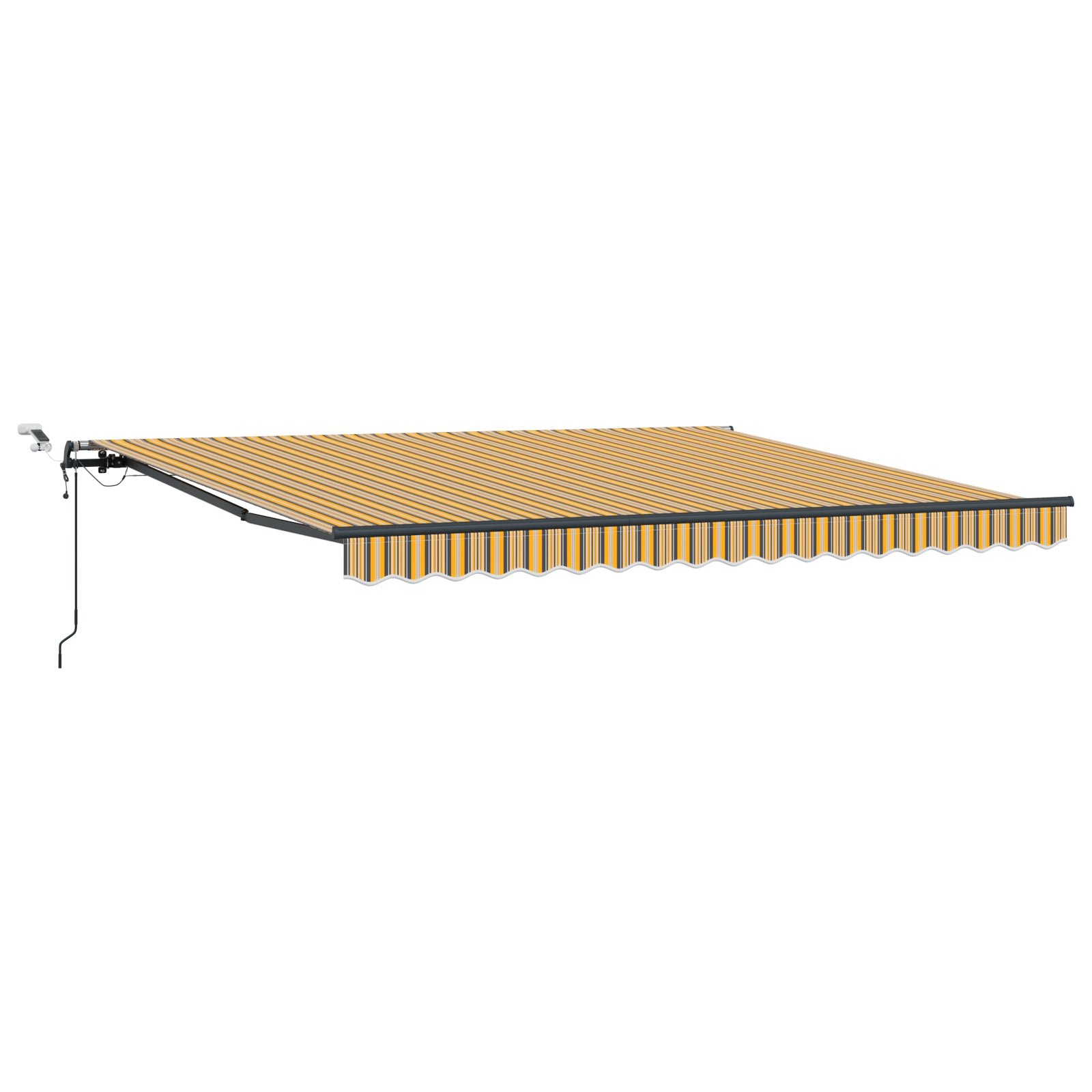 Automatisk Uttrekkbar Markise med LED Flerfarget Stripe 400x300 cm
