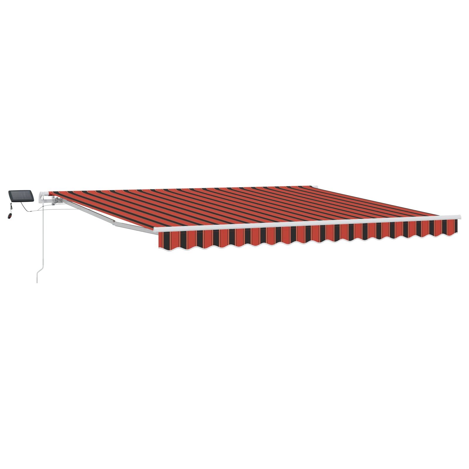 Manuell Uttrekkbar Markise med LED Oransje og Brun 400x350 cm