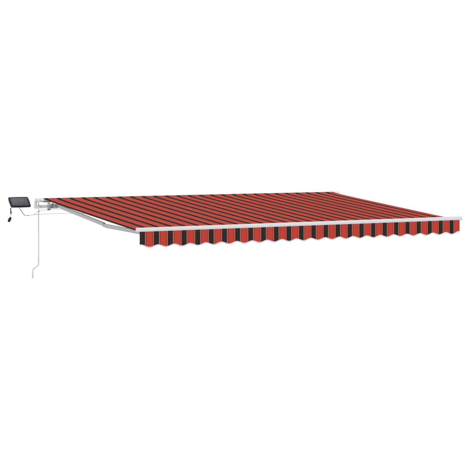 Manuell Uttrekkbar Markise med LED i Oransje og Brun, 500x300 cm