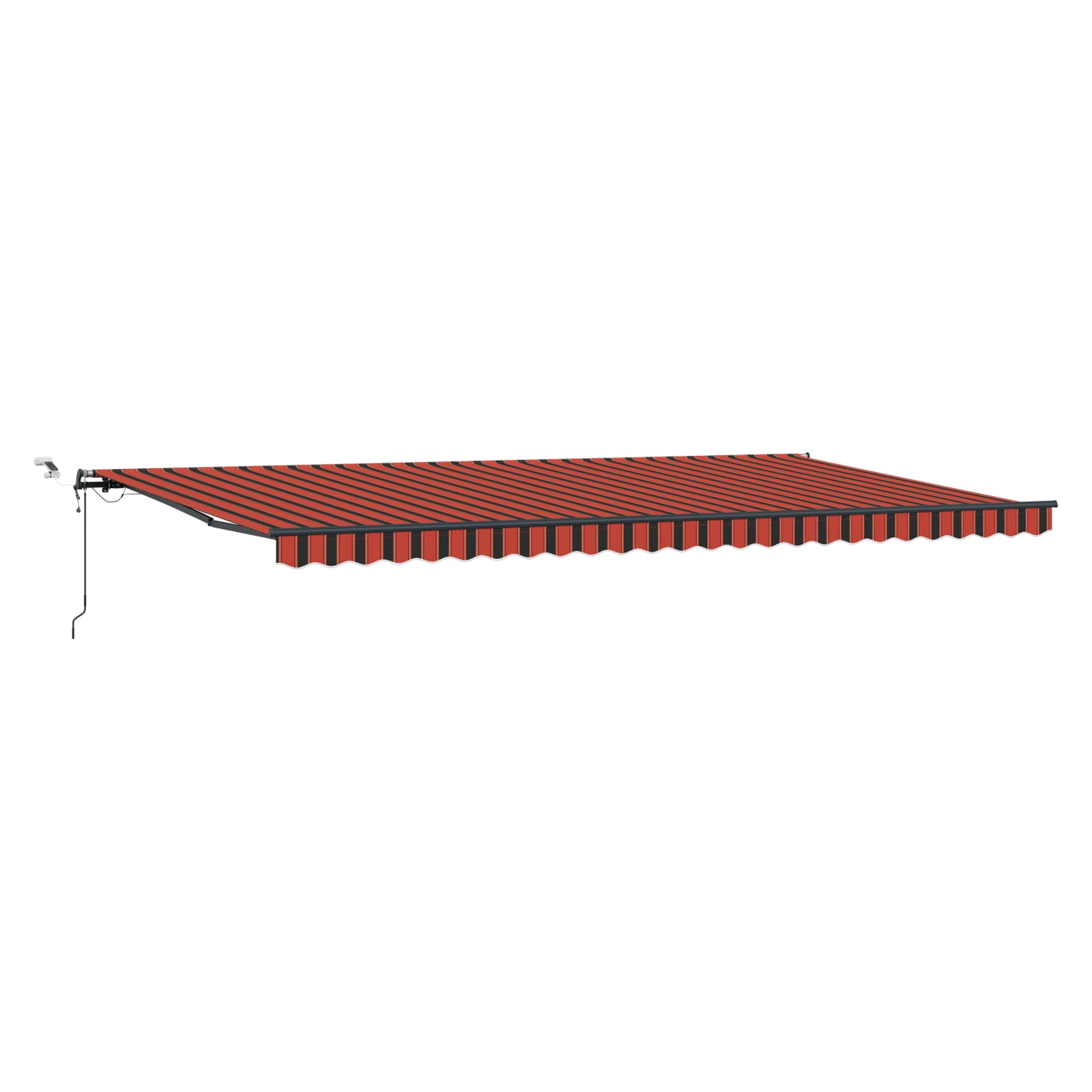 Automatisk Uttrekkbar Markise med LED Oransje og Brun 600x300 cm