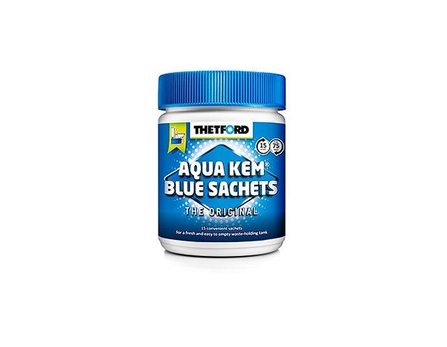 Pakkepris på Thetford Aqua Blue Sachets 75 stk - sanitærmiddel til bobil og campingvogn - Hjem & Fritidsshoppen.no