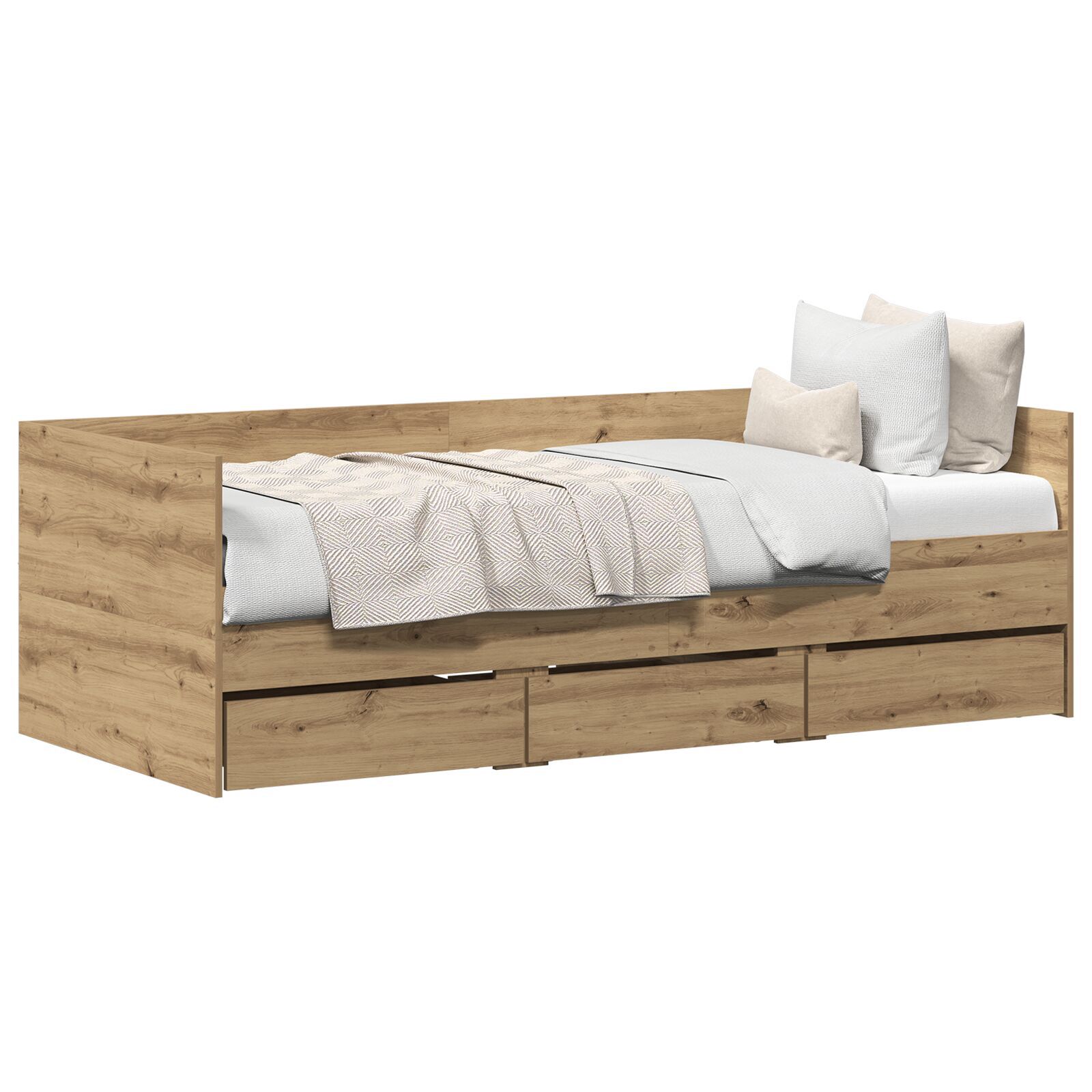 Daybed Håndverks eik Konstruert tre 90 x 190 cm Holdbar Daybed