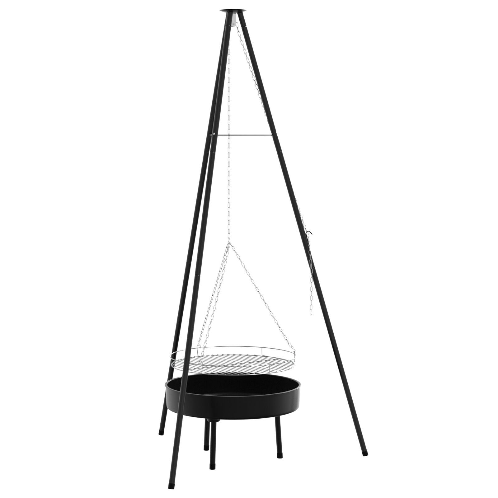 Campfire Cooking Tripod med Grillrist og Brennereng 170 cm