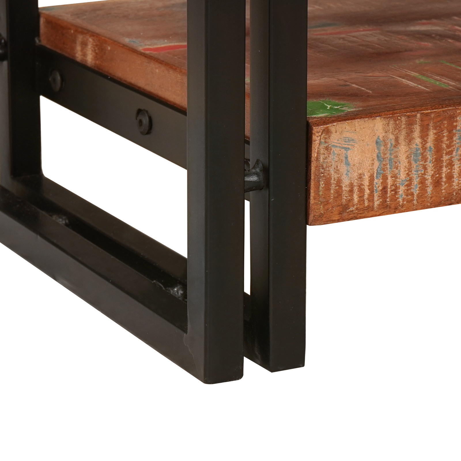 Konsollbord sett med 2 skuffer, flerfarget solid gjenvunnet tre