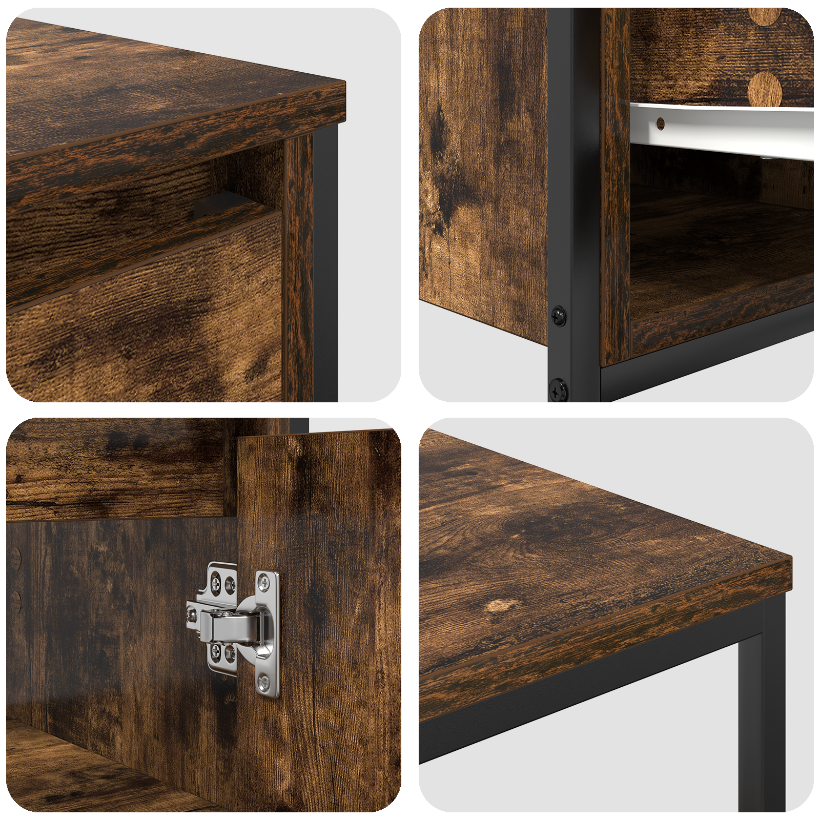 2-delt baderomsmøbelsett, røkt eik, laget av tre