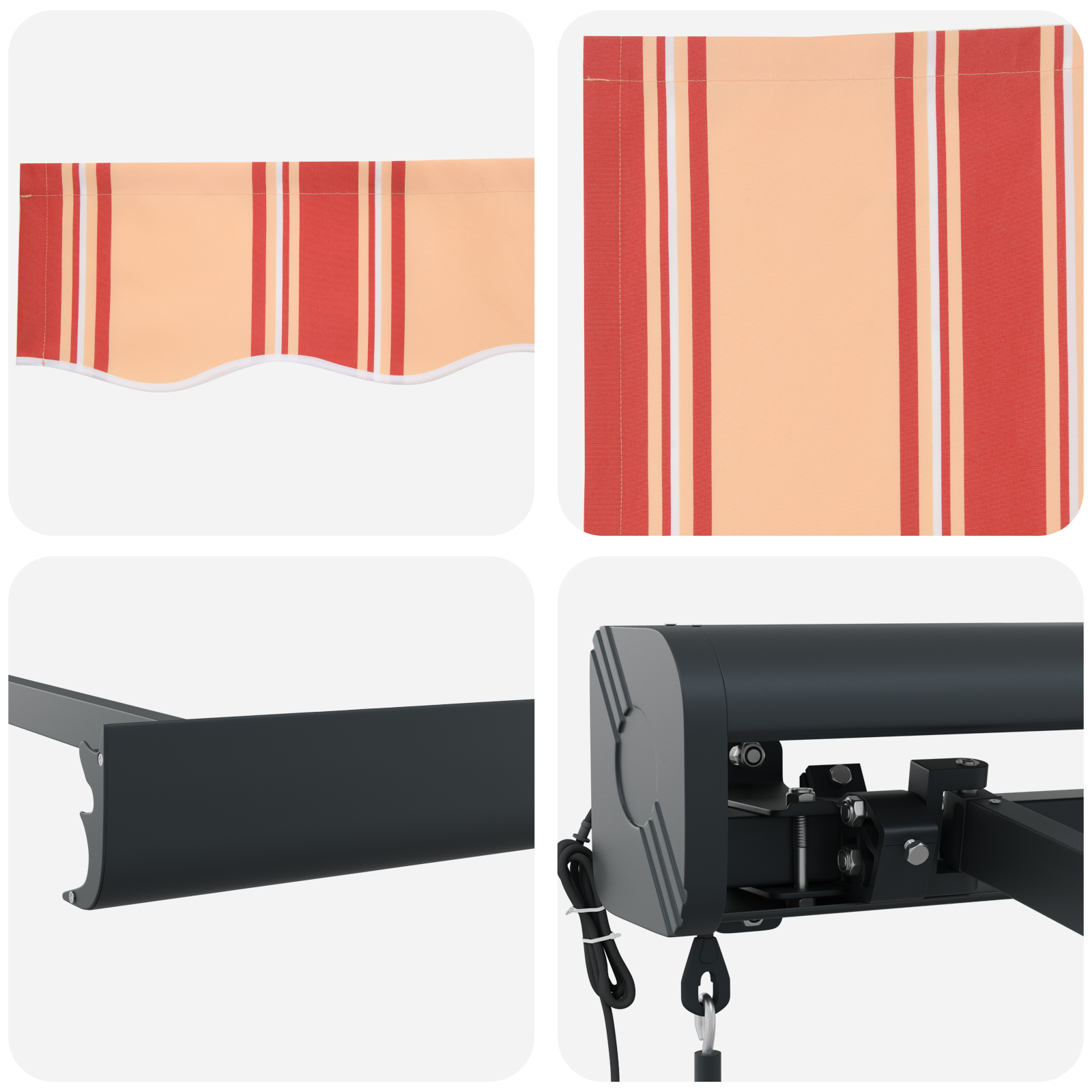 Automatisk Uttrekkbar Markise Gul og Oransje 300x250 cm