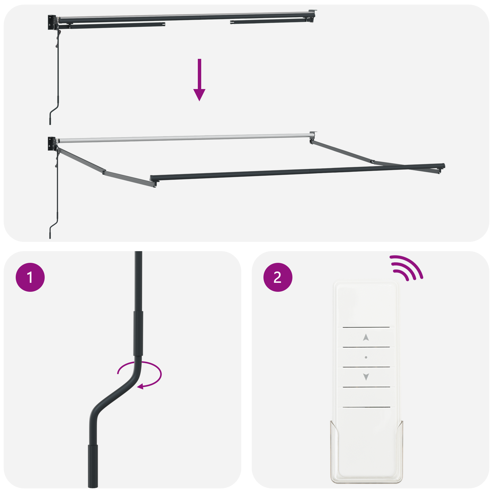 Innvendbar Markise Flerfarget 300x250 cm Stoff