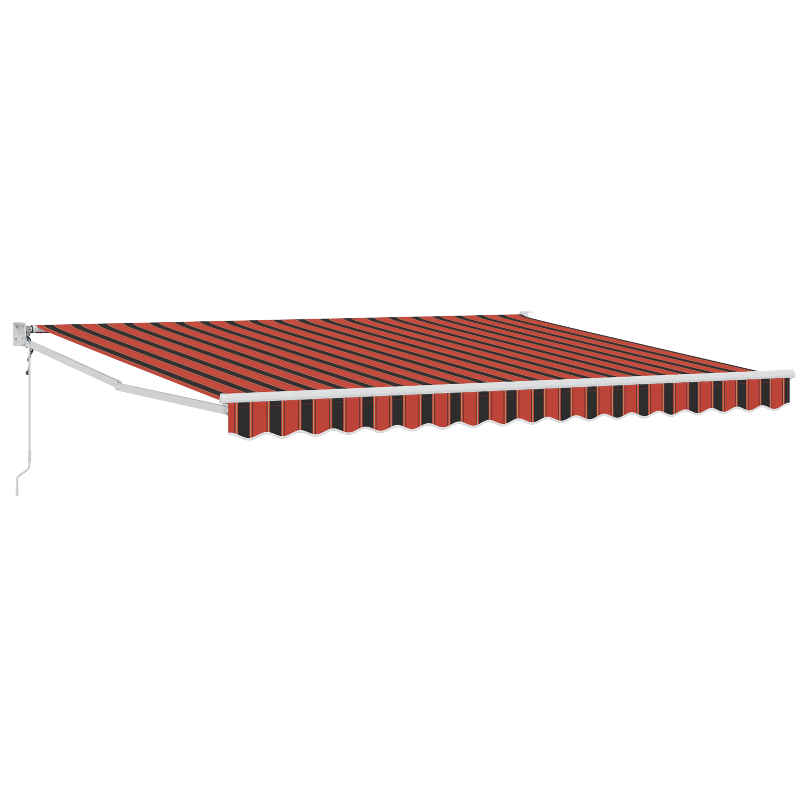 Manuell Uttrekkbar Markise med LED, Oransje og Brun, 350x250 cm