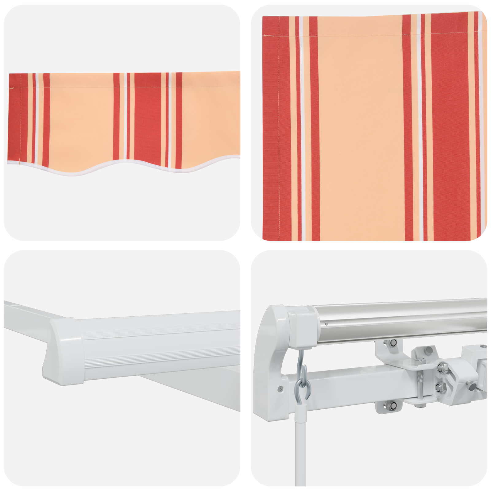 Manuell Uttrekkbar Markise Gul og Oransje 350x250 cm