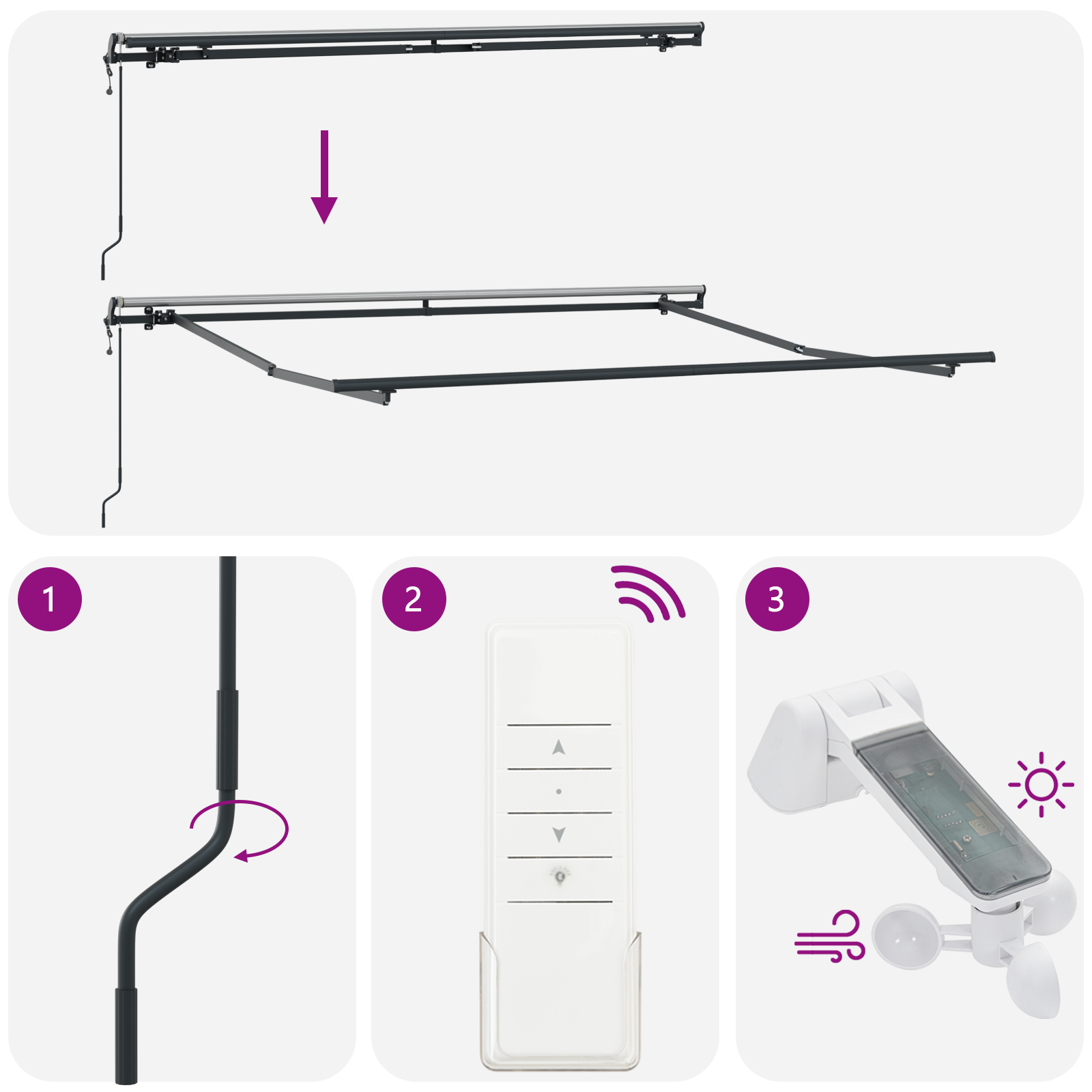 Automatisk uttrekkbar markise gul og oransje 350x250 cm