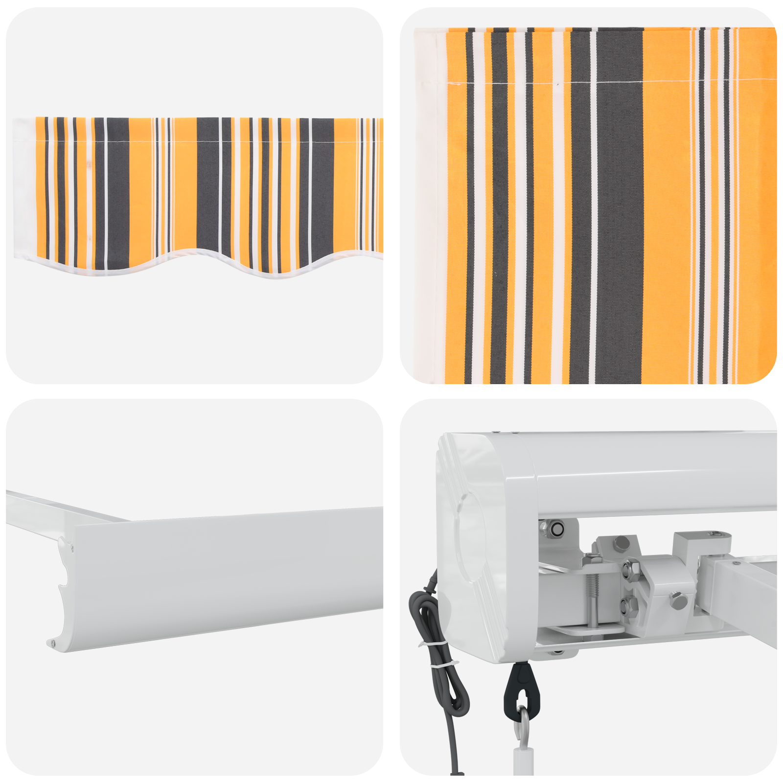 Automatisk Uttrekkbar Markise Multicolor Stripe 350x250 cm