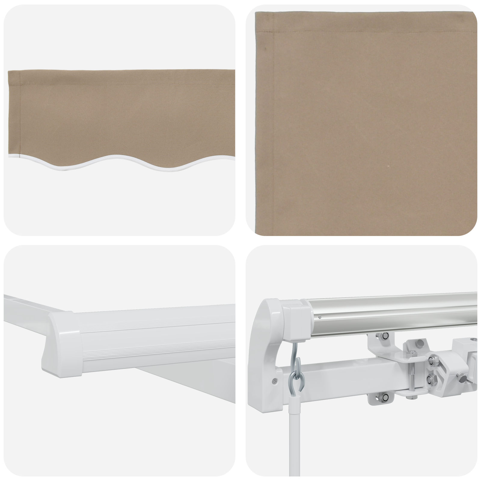 Manuell Uttrekkbar Markise Beige 350x250 cm