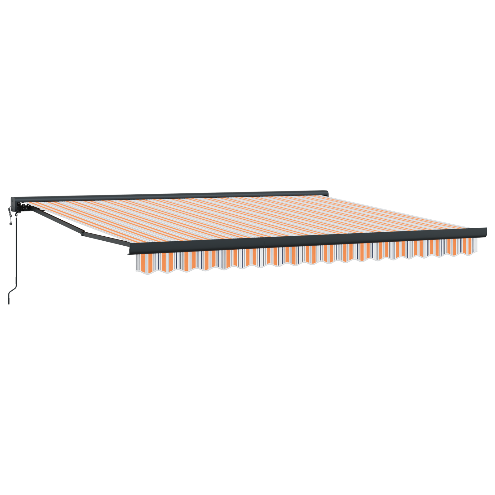 Automatisk Uttrekkbar Markise Flerfarget Stripe 400x300 cm