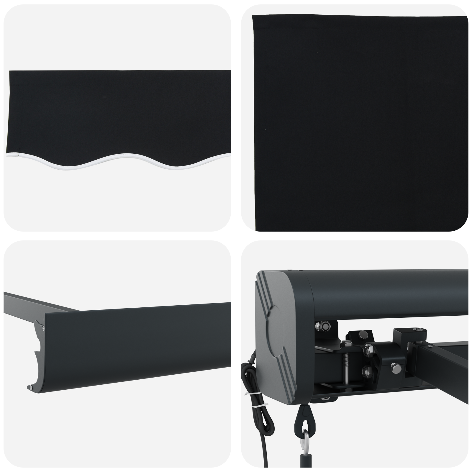 Automatisk Uttrekkbar Markise Svart 400x300 cm