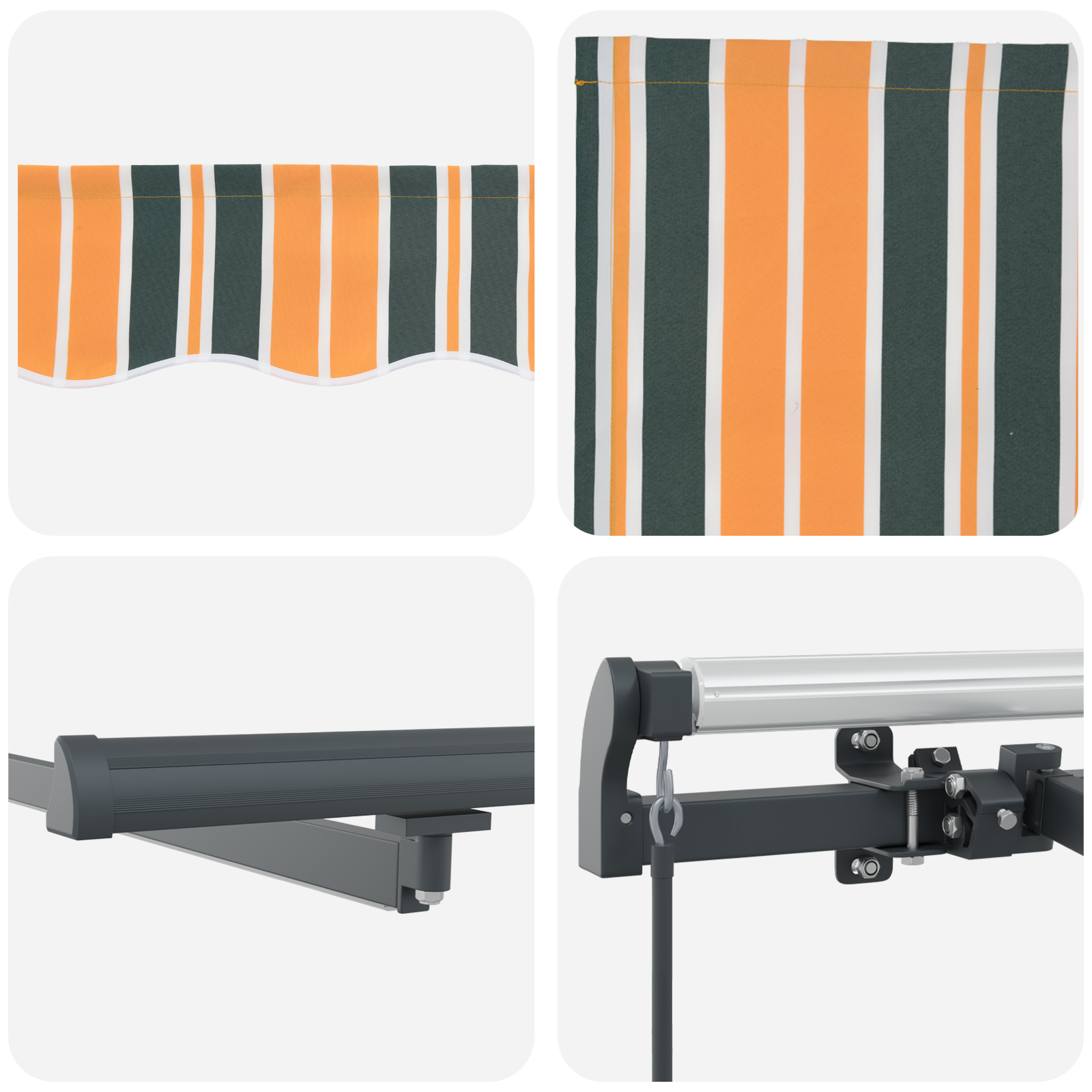 Manuell Uttrekkbar Markise med LED Grønn og Gul 400x300 cm