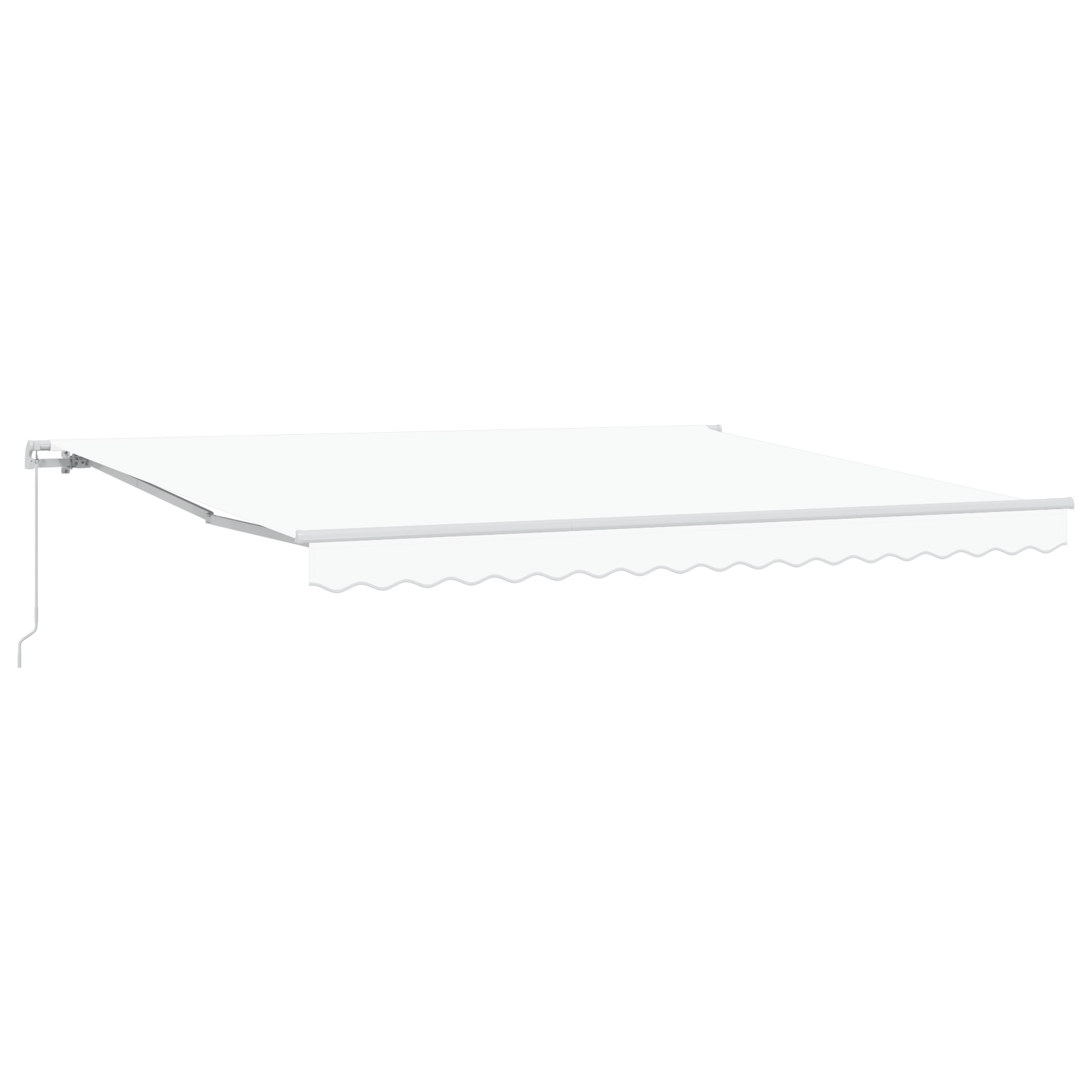 Manuell Uttrekkbar Markise Hvit 400x350 cm