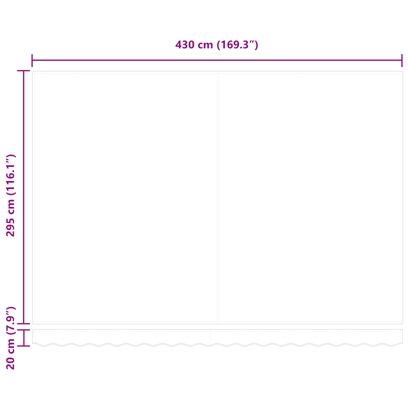 Manuell Uttrekkbar Markise med LED Flerfarget Stripe 450x300 cm