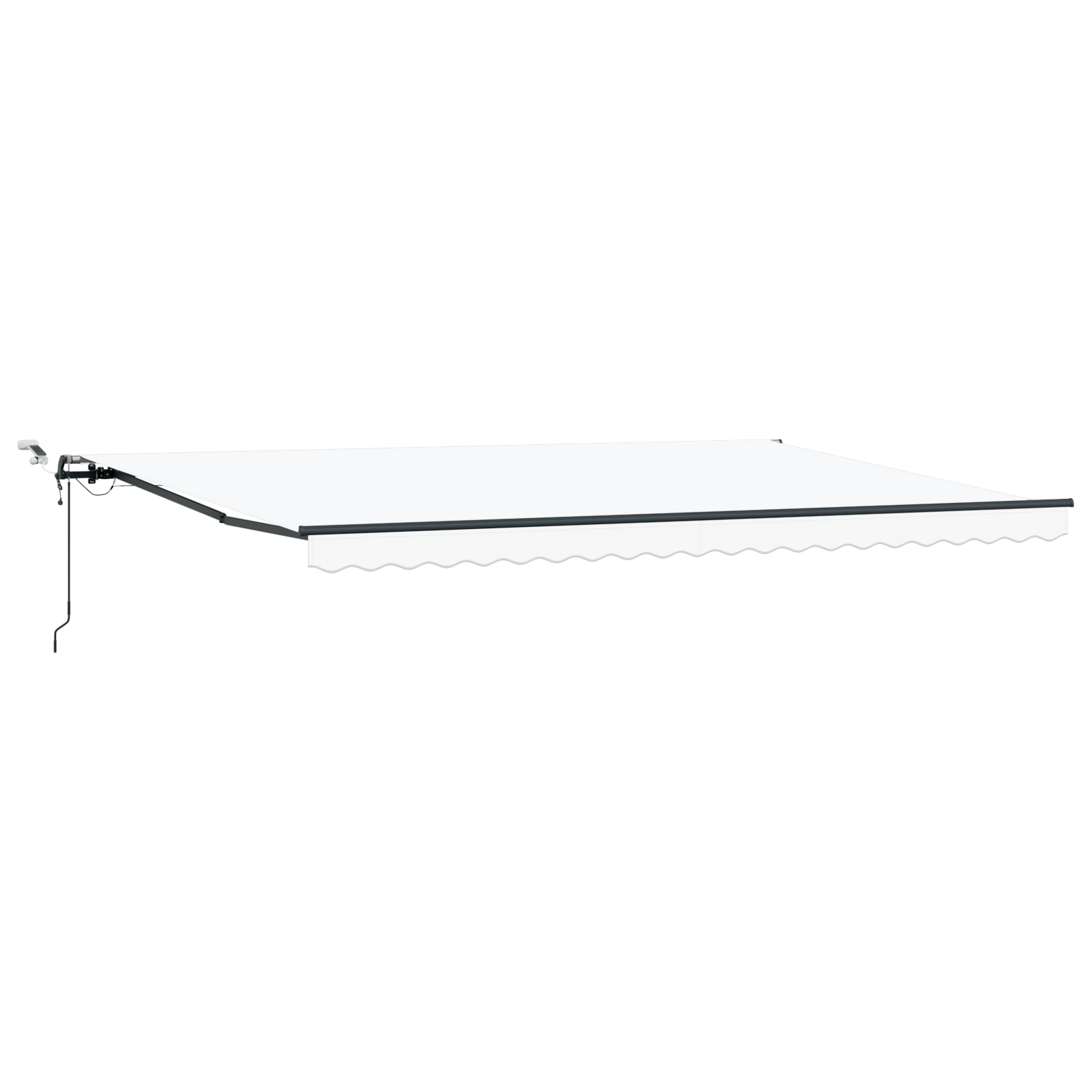 Automatisk Uttrekkbar Markise med LED Hvit 500x300 cm
