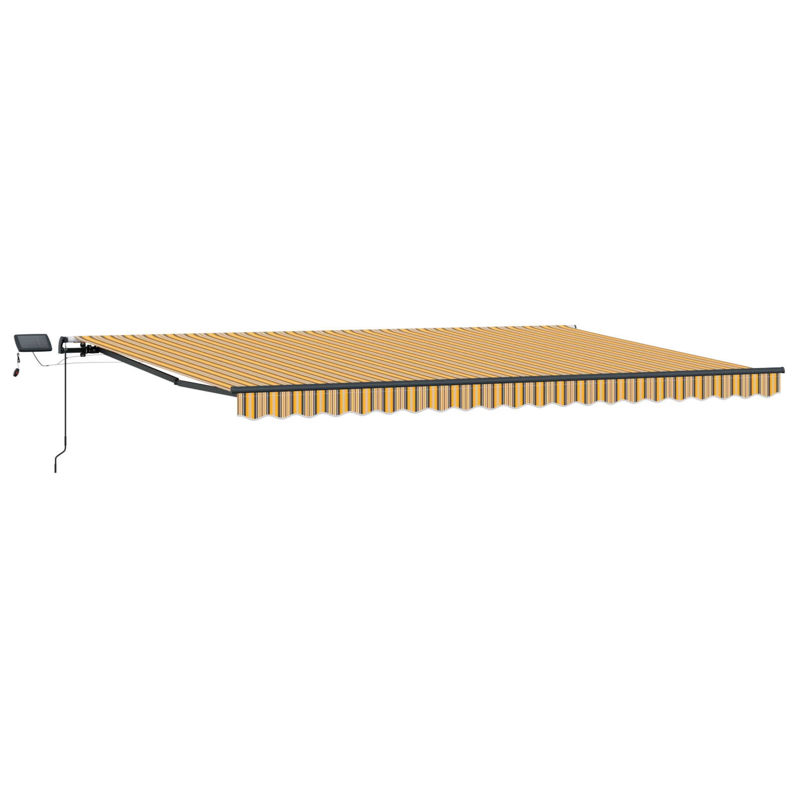 Manuell Uttrekkbar Markise med LED Flerfarget Stripe 500x350 cm