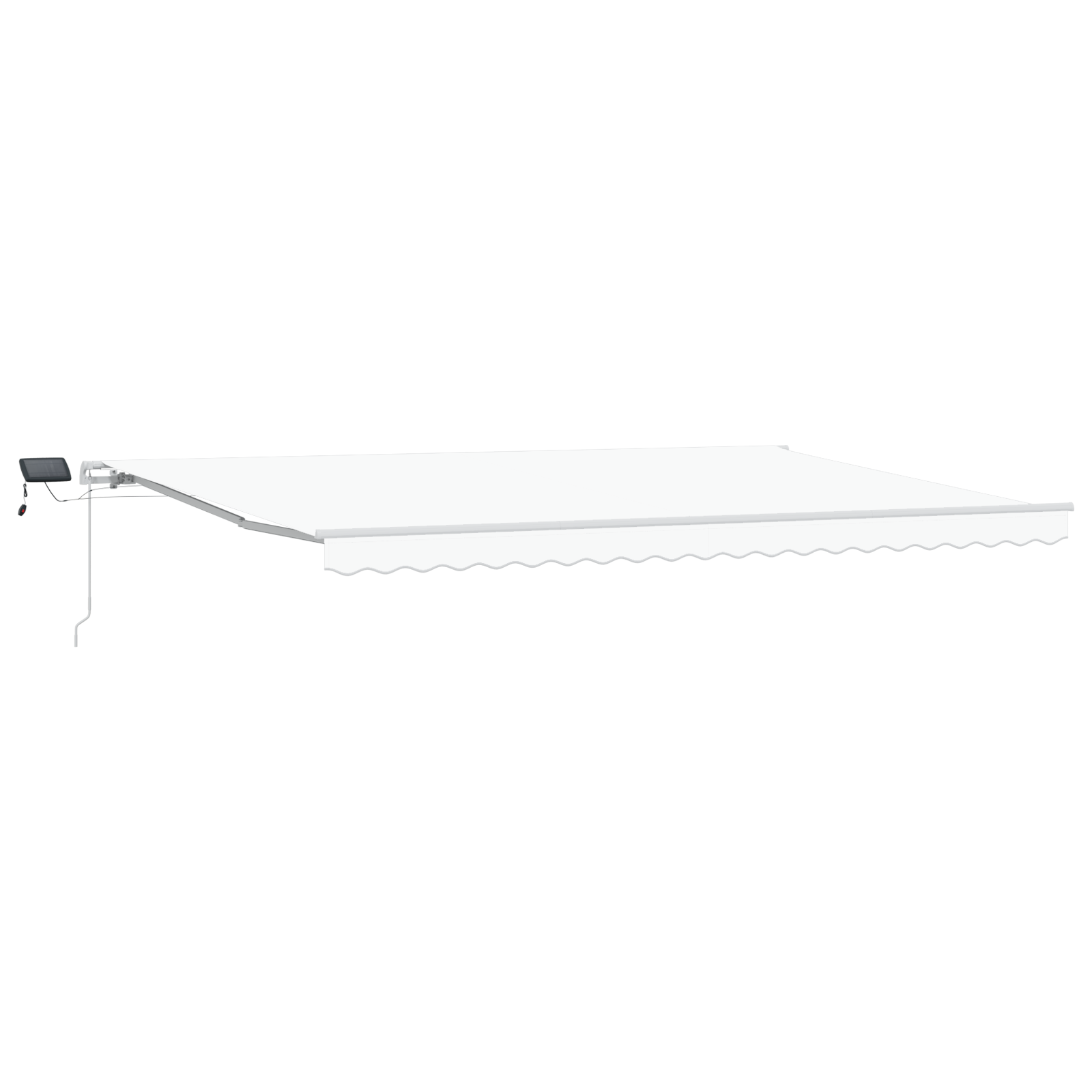 Manuell Uttrekkbar Markise med LED Hvit 500x350 cm
