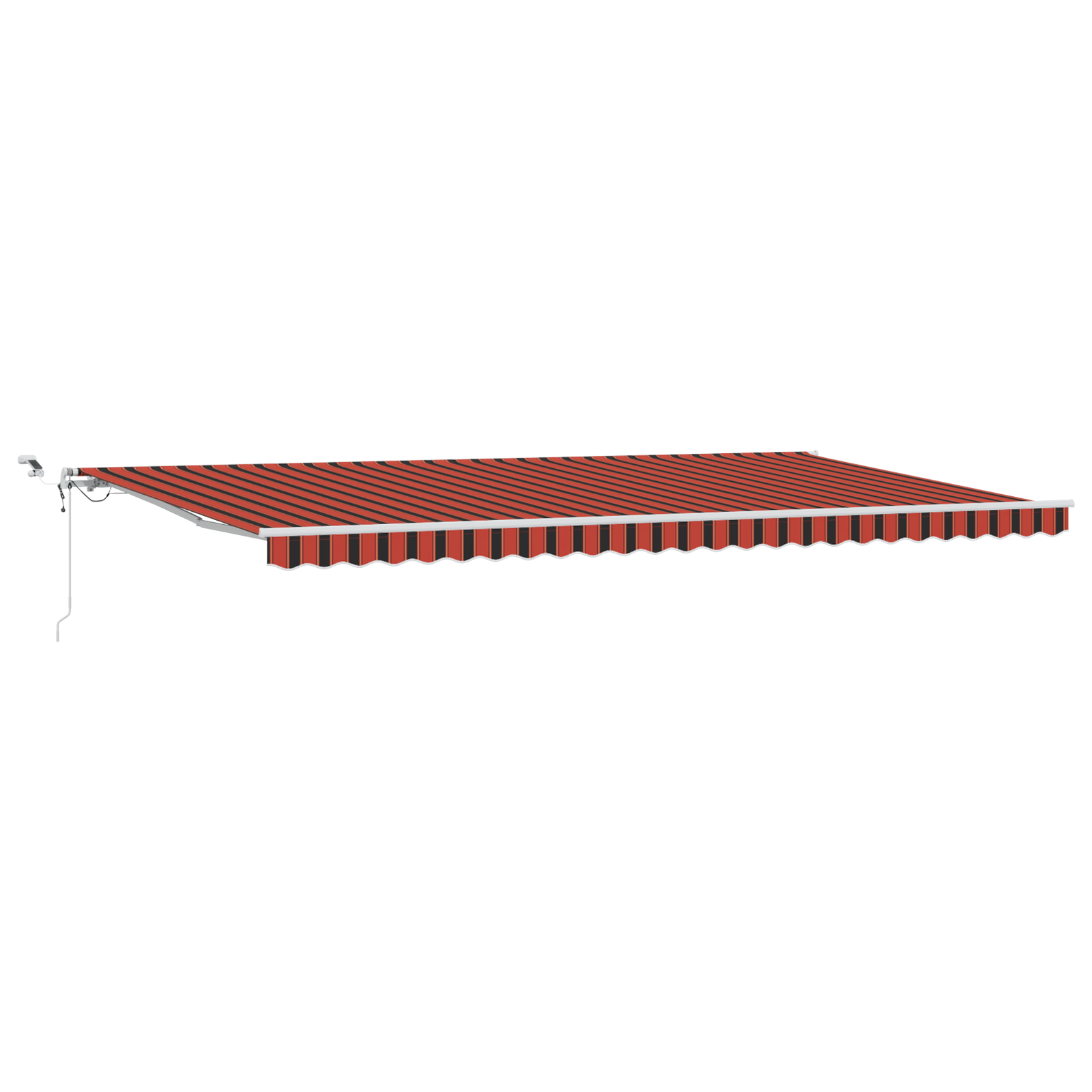 Automatisk uttrekkbar markise med LED i oransje og brunt 600x300 cm