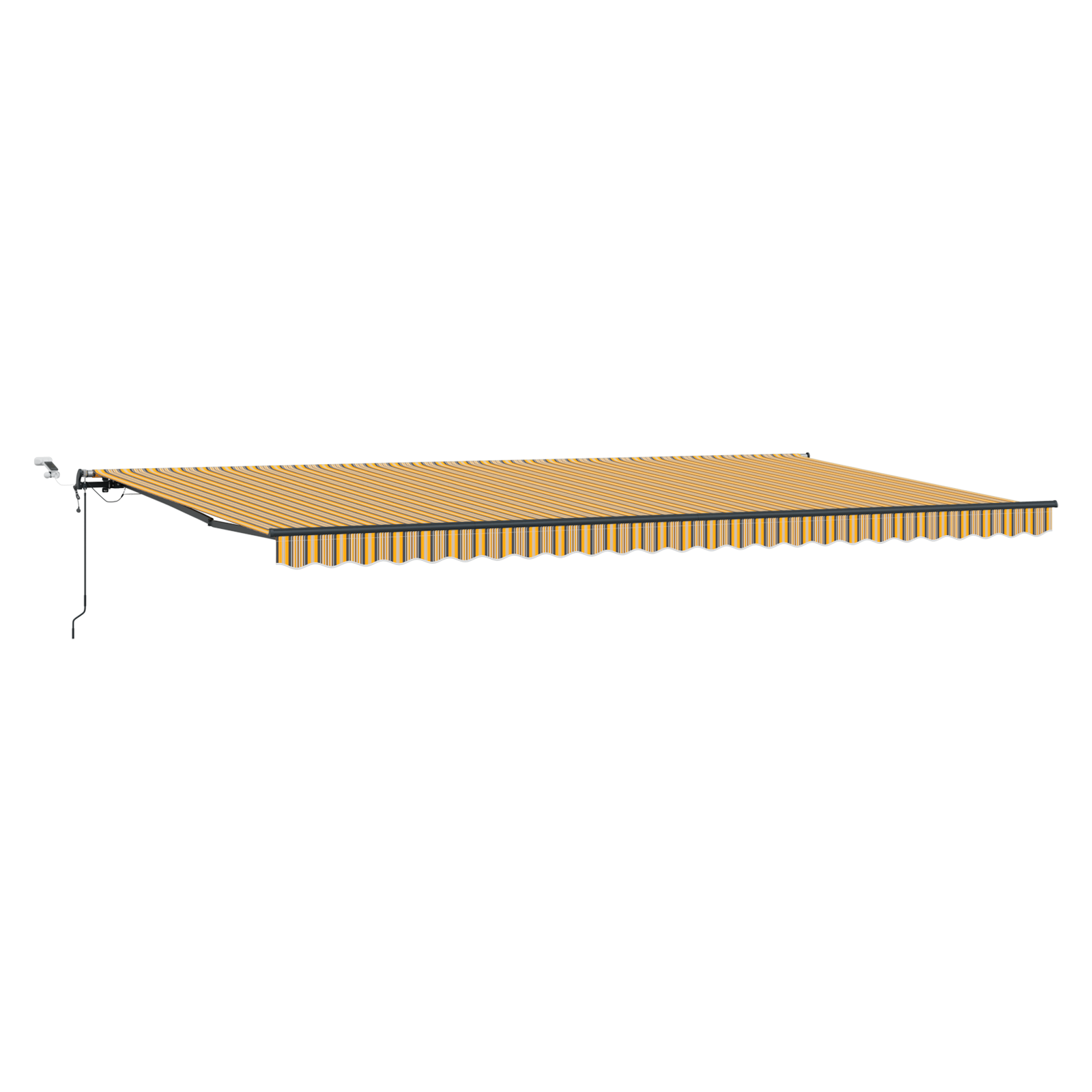 Automatisk uttrekkbar markise med LED flerfargede striper 600x300 cm
