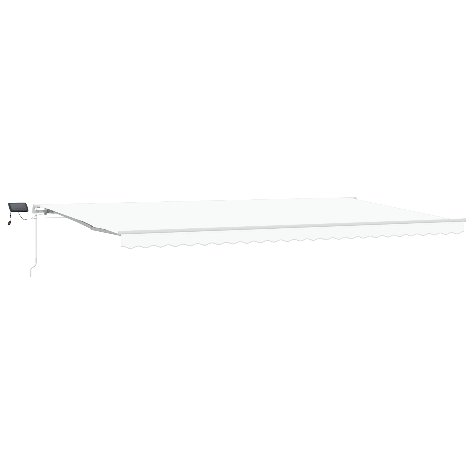 Manuell Uttrekkbar Markise med LED, Hvit 600x300 cm