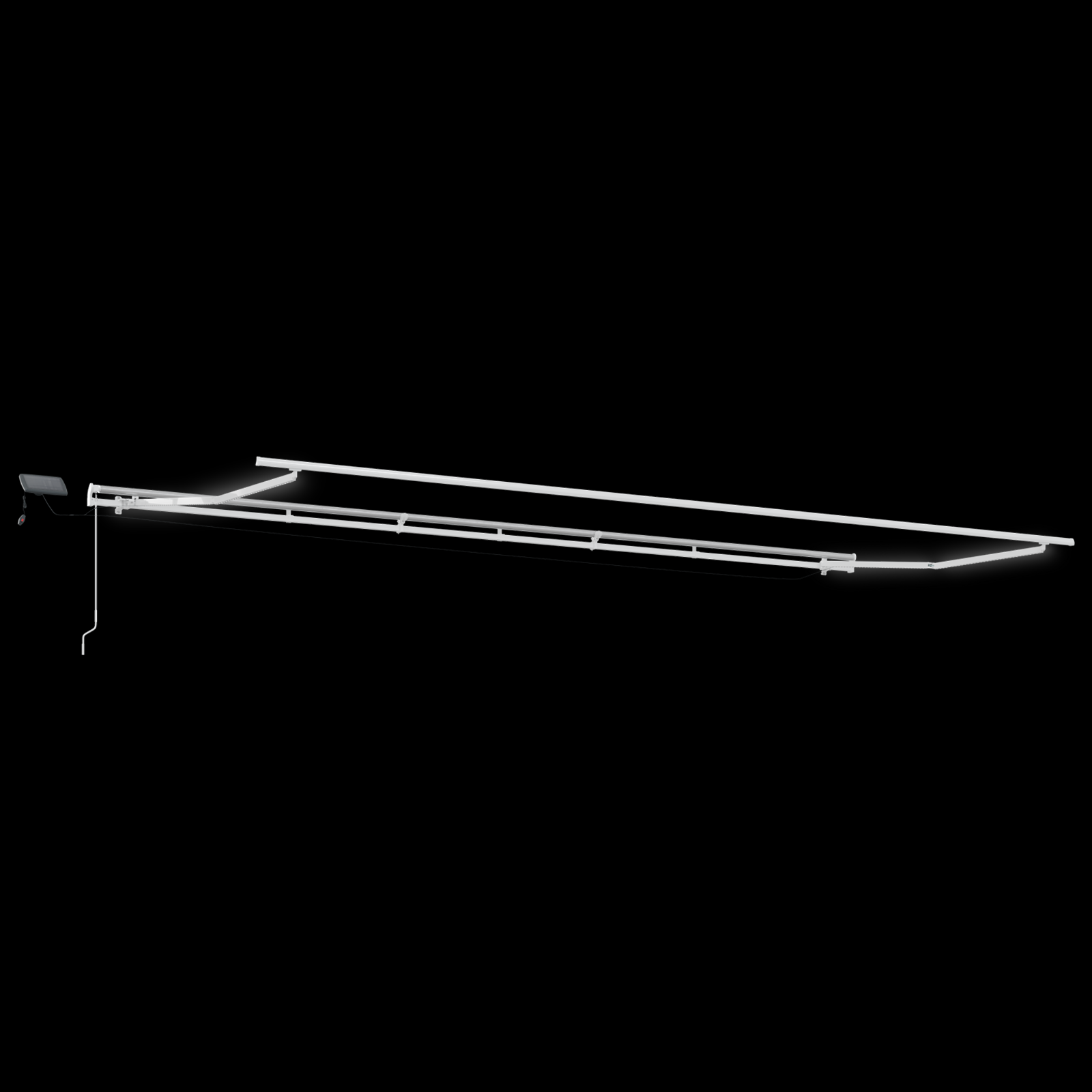 Manuell Uttrekkbar Markise med LED, Hvit 600x300 cm