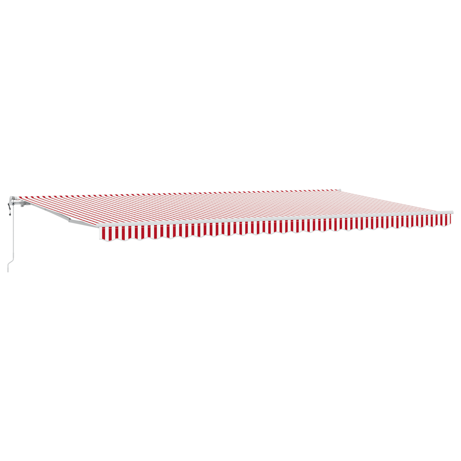 Automatisk Uttrekkbar Markise Rød og Hvit Stripe 600x350 cm
