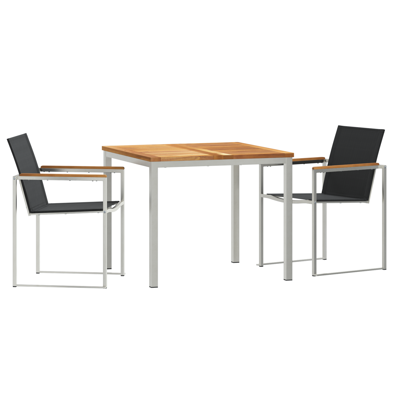 3-delt hage spisebord sett i solid teak